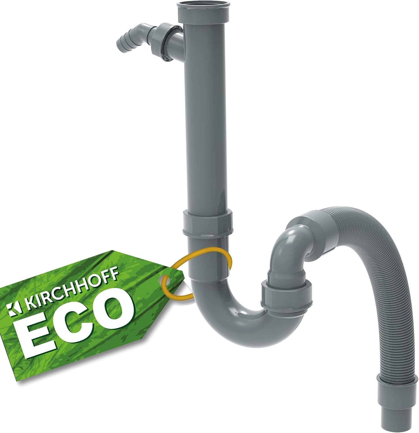 Kirchhoff Siphon ECO-SAVE, (Set), 1 1/2" x 3/4"T x 40/50 mm, mit Geräteanschluss