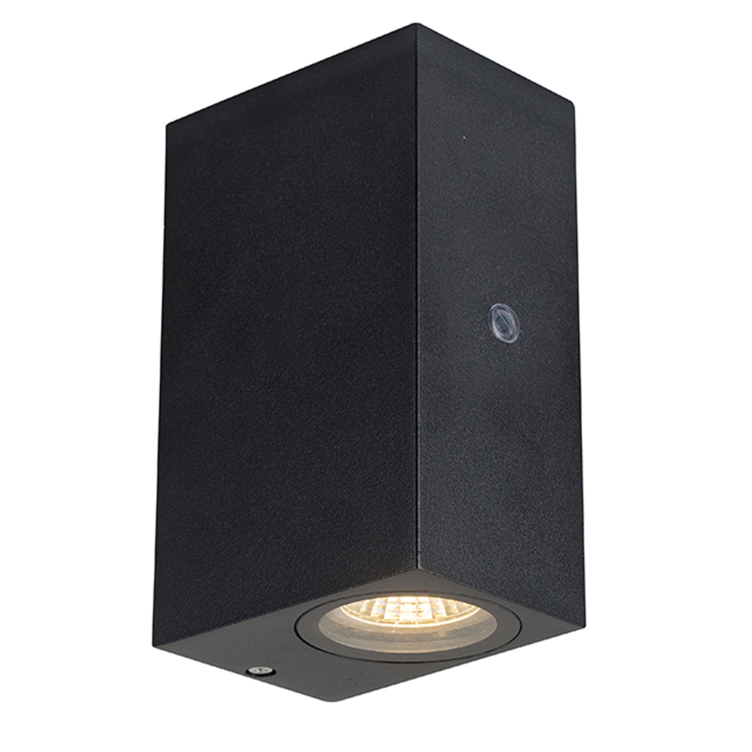 LED's light LED Außen-Wandleuchte 1000680 Außen-Wandleuchte, LED, schwarz 2x GU10 IP44 Auto EIN/AUS