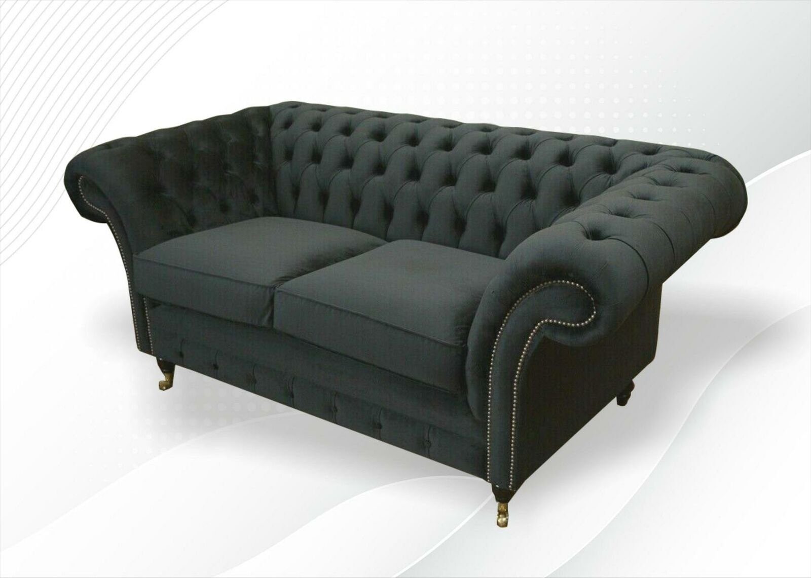 Made in Chesterfield JVmoebel Polster Möbel luxus Schwarzer Europe Design Sofa Neu, Zweisitzer