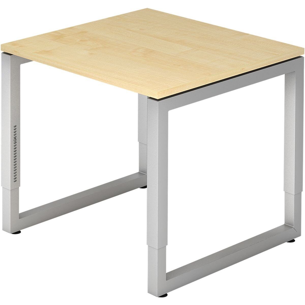 höhenverstellbar Tischplatte, ahorn R-Line, Bügelfuß, quadratischer HAMMERBACHER Schreibtisch mit schwebender