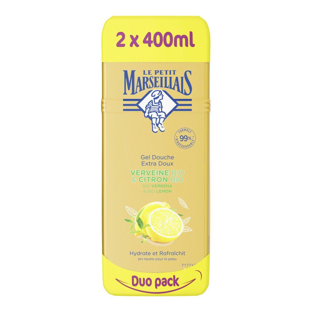 Le & - Petit Duo 400 6er-Pack Eisenkraut ml) Marseillais Bio (12x Zitrone Duschgel