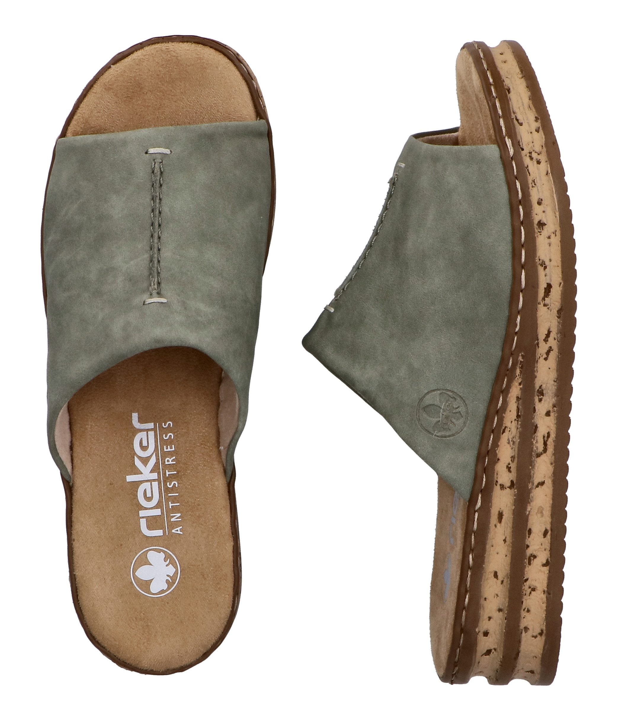 Rieker Pantolette Keilabsatz, Sommerschuh, modische Keilsohle