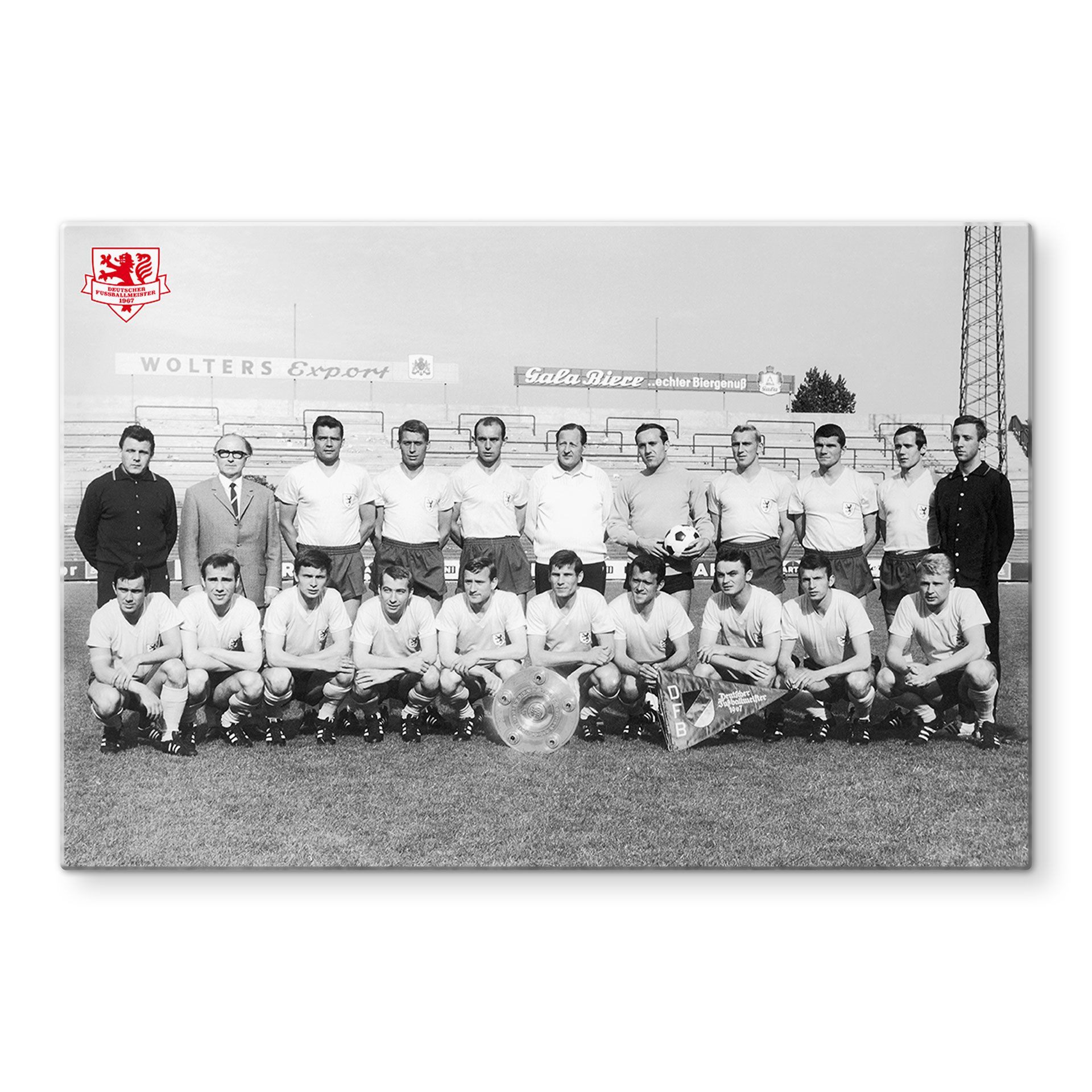 Eintracht Braunschweig Glasbild Fußball Glasbild Eintracht Braunschweig Meister 1967, Sportverein Deko Bilder