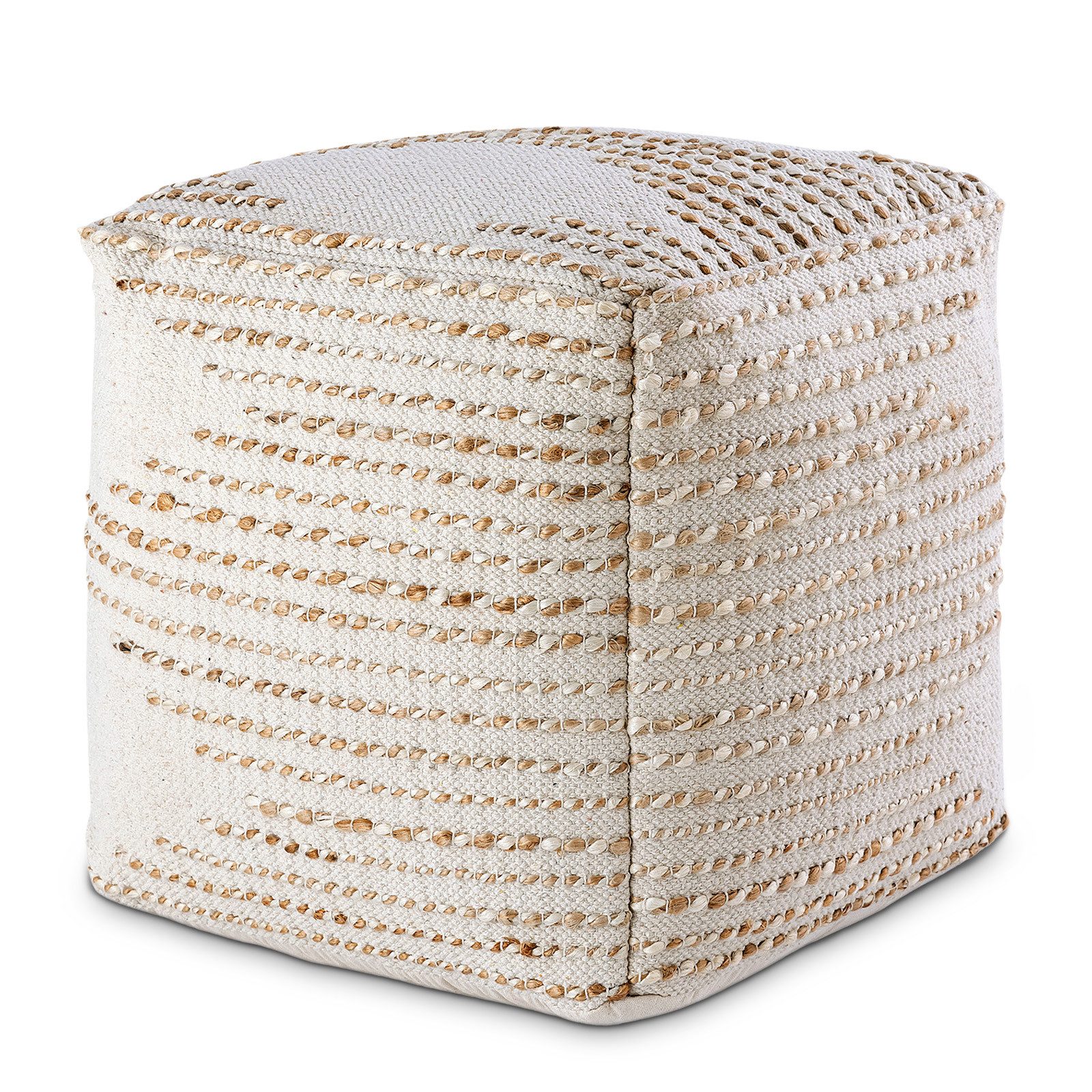 Amagohome Sitzhocker Sitzhocker Jute 45x45x45cm Sitzpouf quadratisch Deko H günstig online kaufen