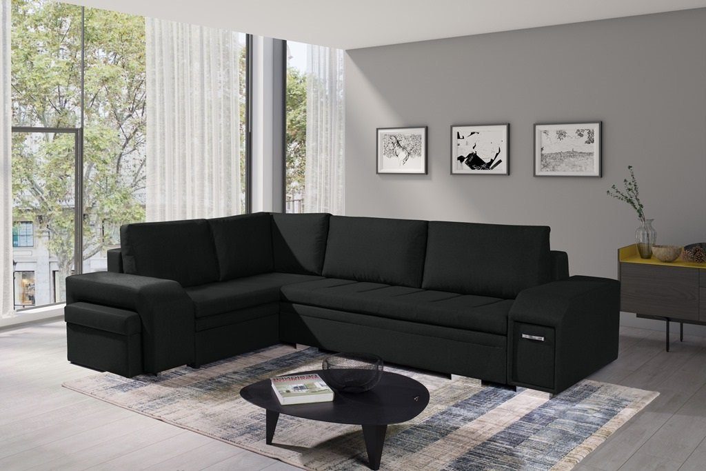 Siblo Ecksofa Ein großes, minimalistisches Ecksofa Adamo mit Schlaffunktion