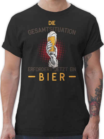 Shirtracer T-Shirt Die Gesamtsituation erfordert jetzt ein Bier - Geschenk Lustig Vaterta Party & Alkohol Herren