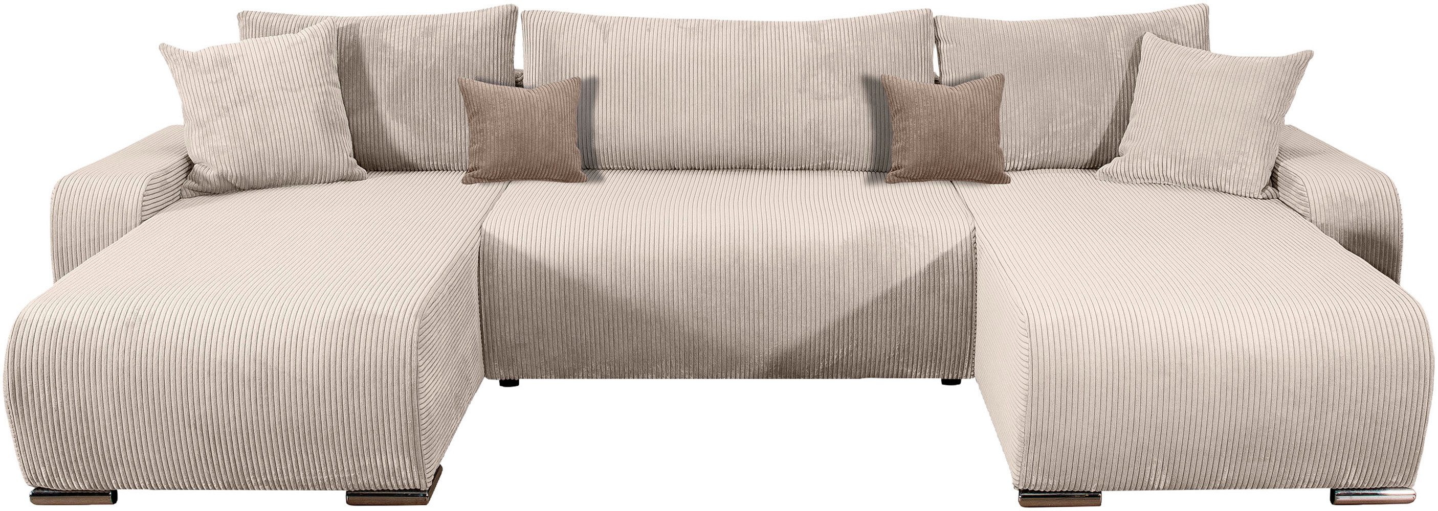 COLLECTION AB Wohnlandschaft Paola U-Form, Breite 314 cm, Wohnlandschaft,2 Ottomane,Bonnelfederkern,Rückenkissen