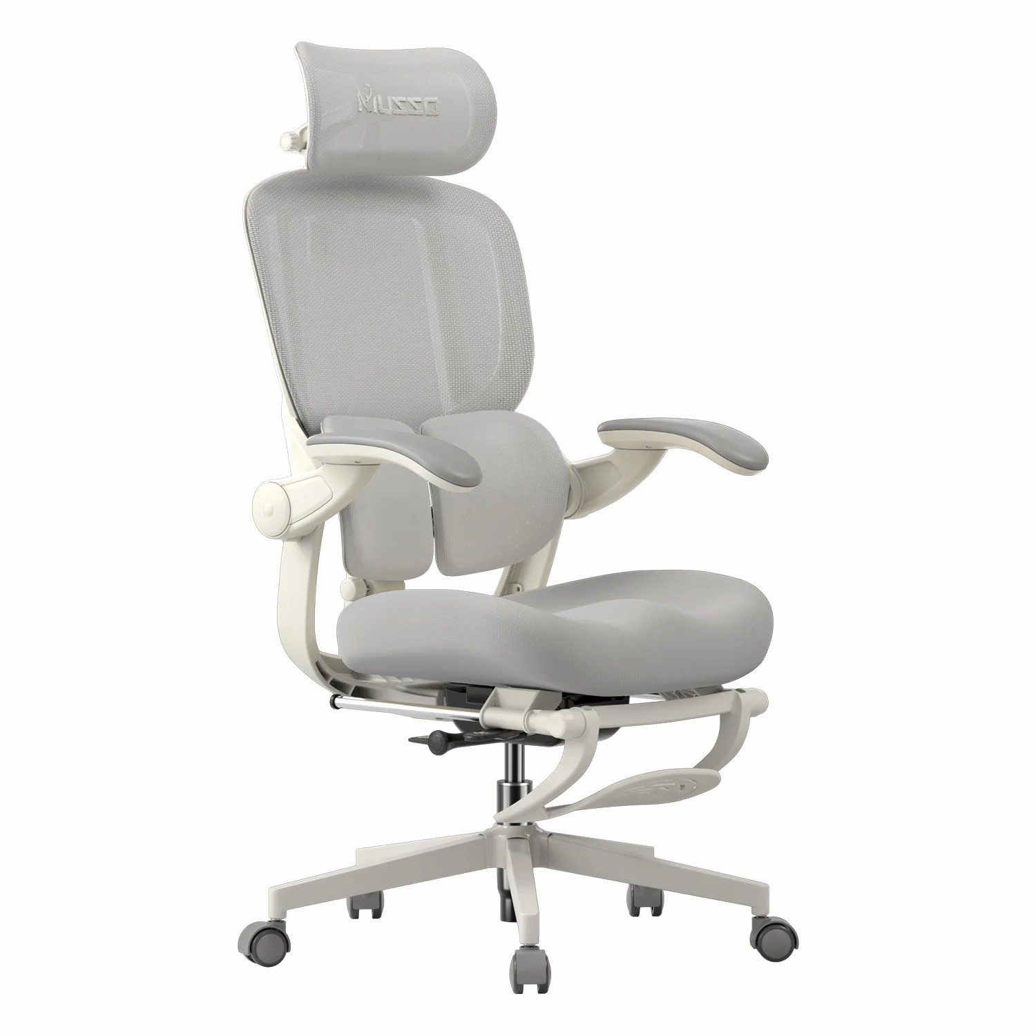 Musso Bürostuhl E80 Air Petite, Ergonomischer Schreibtisch- & Gaming-Drehstuhl (1 St), mit AeroFrau Bio-Wing Stütze, Fußstütze und Mesh