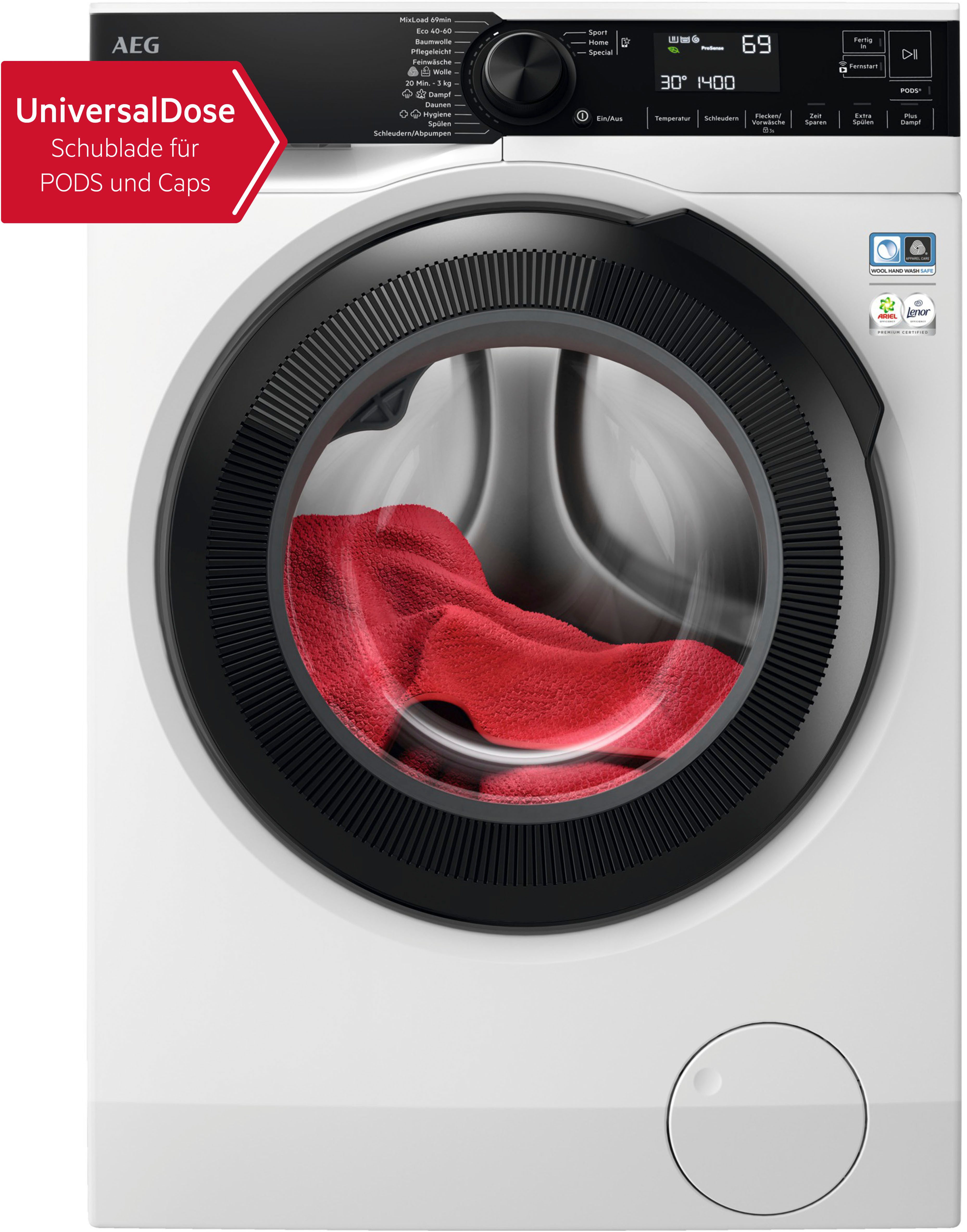AEG Waschmaschine 7000 LR7EW75610 914505106, 11 kg, 1600 U/min, UniversalDose: löst PODS®/Caps 60 % schneller auf für beste Reingung