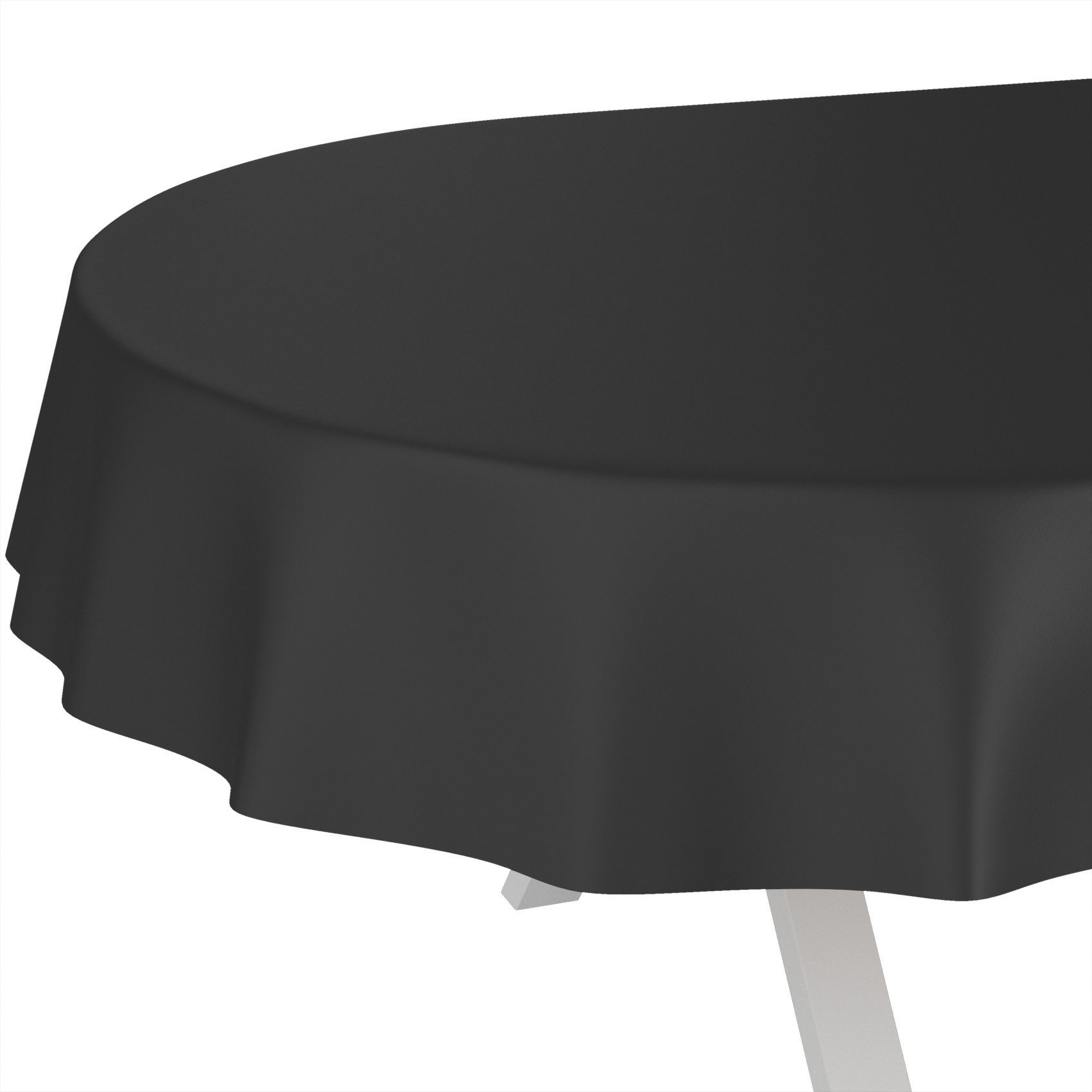 ANRO Tischdecke Wachstuchtischdecke abwaschbar UNI auch als Gartentischdecke (Einzelstück 1-tlg), wasserabweisend pflegeleicht Textil-Optik Schwarz Oval 180x140cm