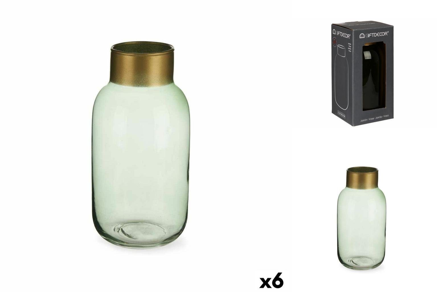 grün cm 11,5 Glas Vase x 24 x Gift 6 Dekovase 11,5 Stück Decor Gold