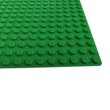 Katara Konstruktionsspielsteine 8er Grundbauplatten, 16x16 Noppen, 13 cm x 13 cm, (8er Set), Grün, 100% Kompatibel Sluban, Papimax, Q-Bricks, LEGO®