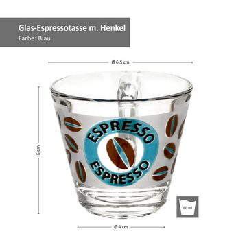 Ritzenhoff & Breker Tasse 6er Set Espressotasse 80ml Cremona Blau 6 cm - Ritzenhoff 0806205