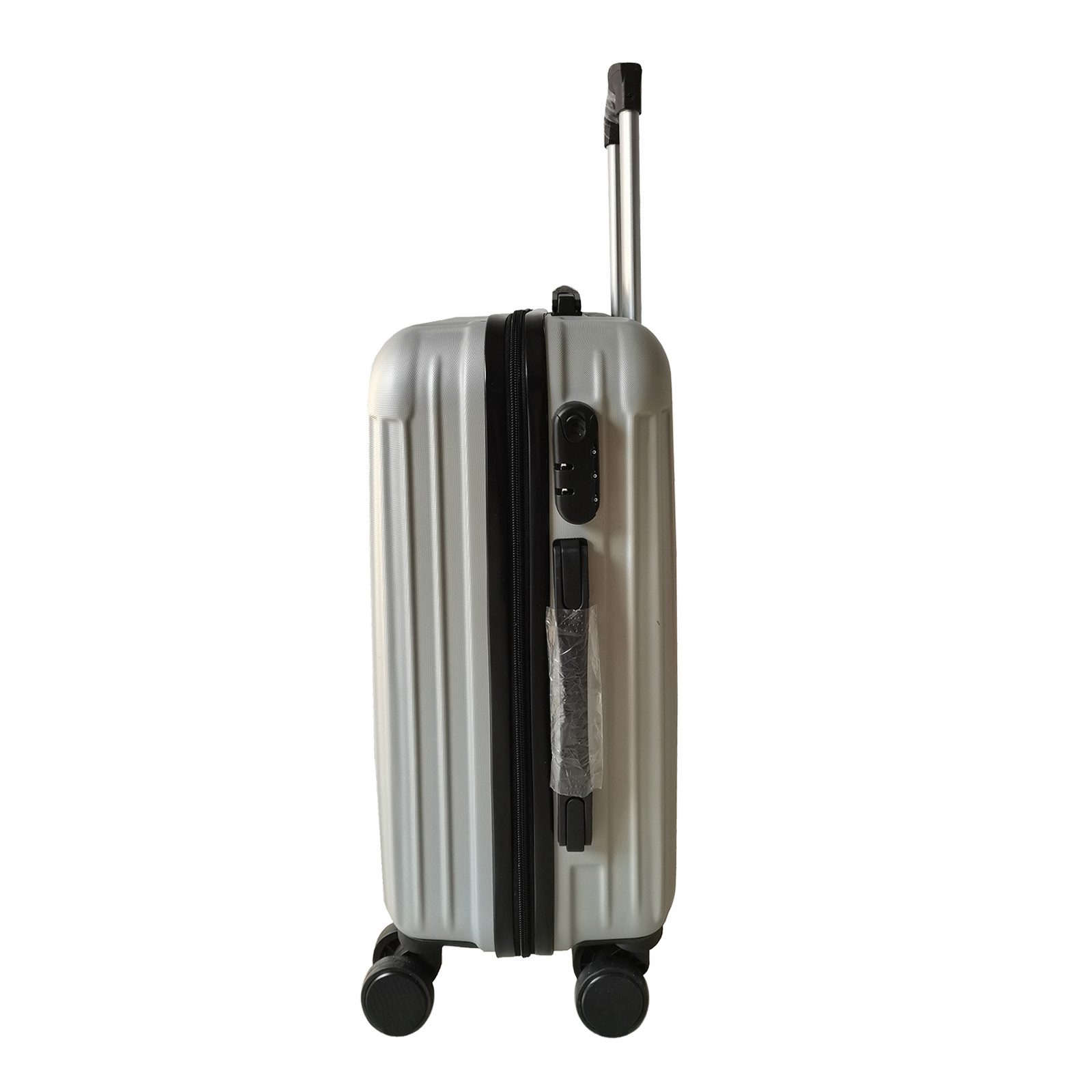 NTK-Collection Hartschalen-Trolley Hartschalenkoffer 2er-Set Frenzi Silber, 4 Rollen