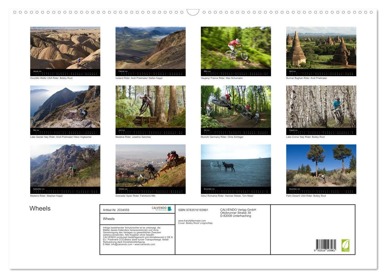 Thumbnail - CALVENDO Wandkalender Wheels (Wandkalender 2026 DIN A2 quer), CALVENDO Monatskalender