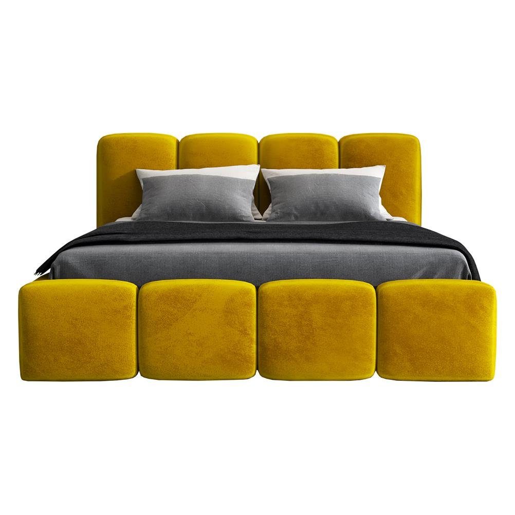 A&J MöbelLand GmbH Polsterbett DONA-OM mit Lattenrost und Bettkasten. (Bett mit Kopfteil. Lattenrost und Bettkasten Inclusive! Viele Varianten zur Auswahl – wählen Sie Größe und Farbe!, TOP ANGEBOT), Länge: 220 cm Höhe Kopfteil: 100 cm