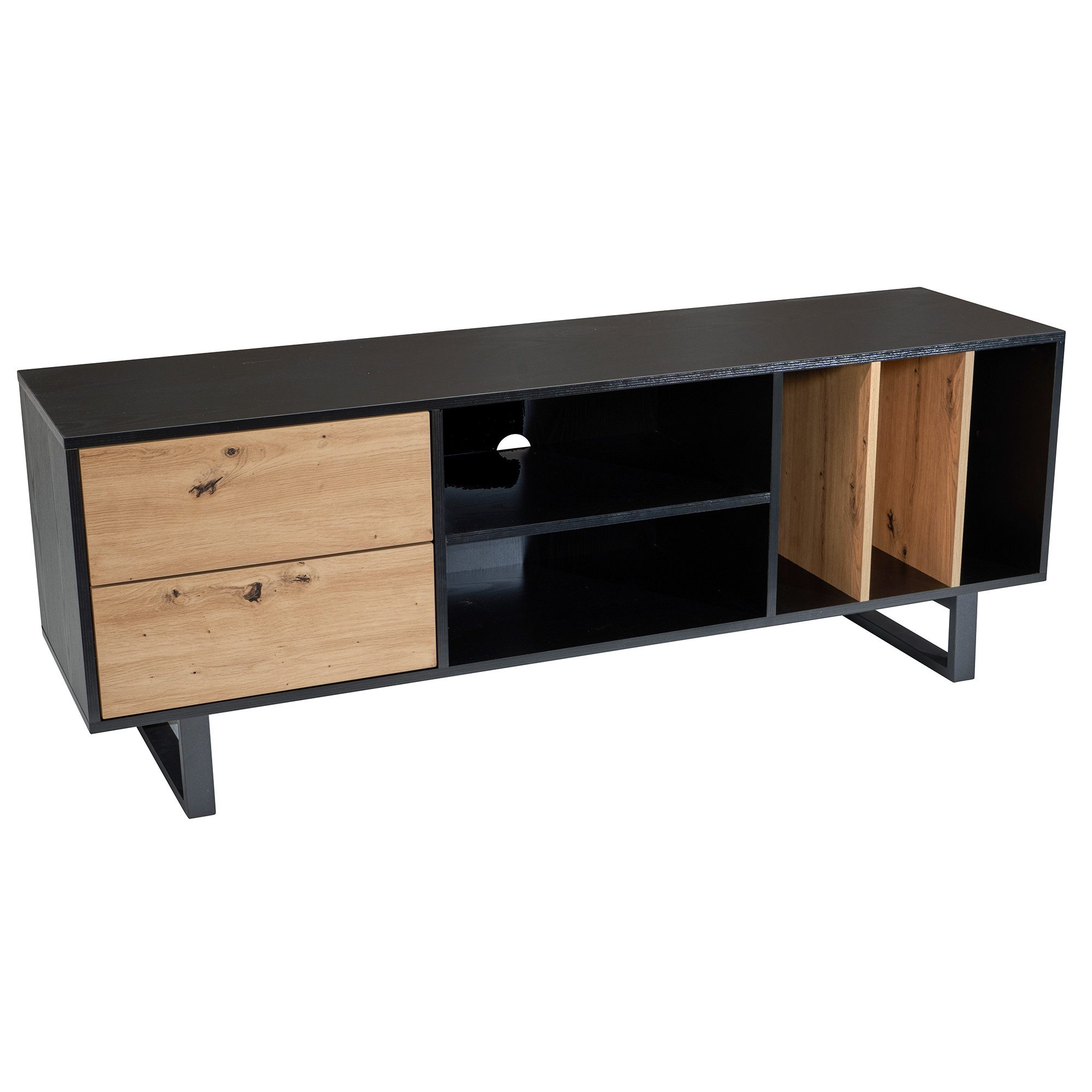 FINEBUY Lowboard FB56047 (Schwarz Eiche-Dekor, 150x55x40 günstig online kaufen