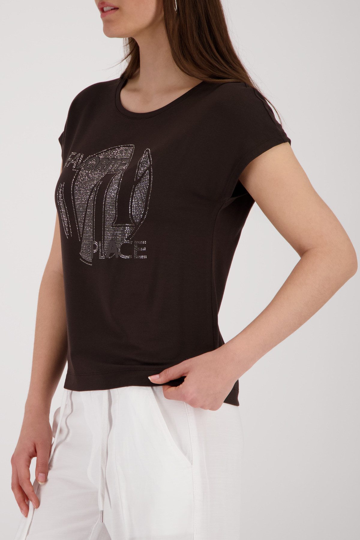 Monari T-Shirt Shirt Schmuck Regular fit mit Strasssteinen