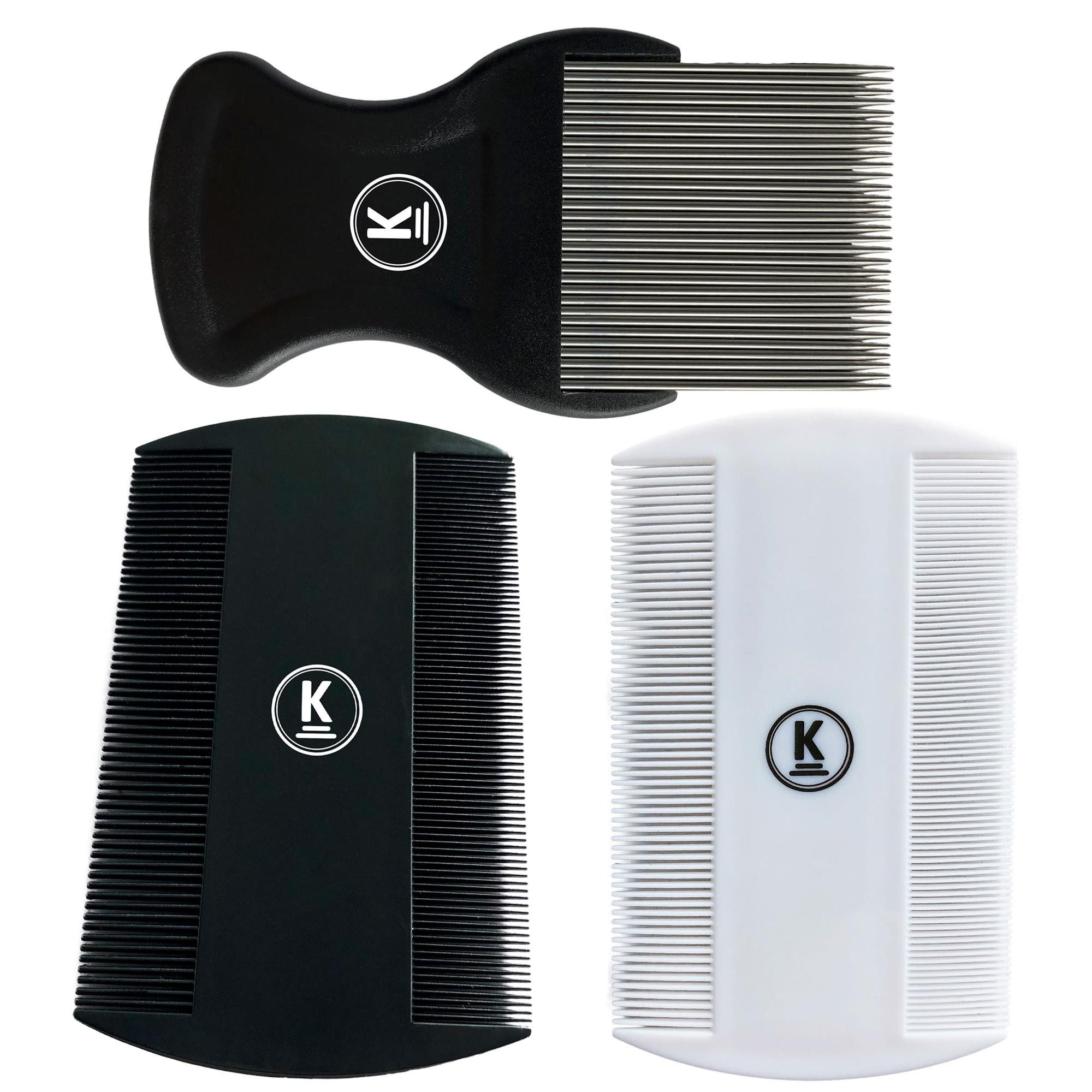 K-Pro Nissenkamm Läuse- und Flohkamm für Mensch & Tier, (Set, 3 tlg., 3er), Haare auskämmen, Haare reinigen, Haare kontrollieren