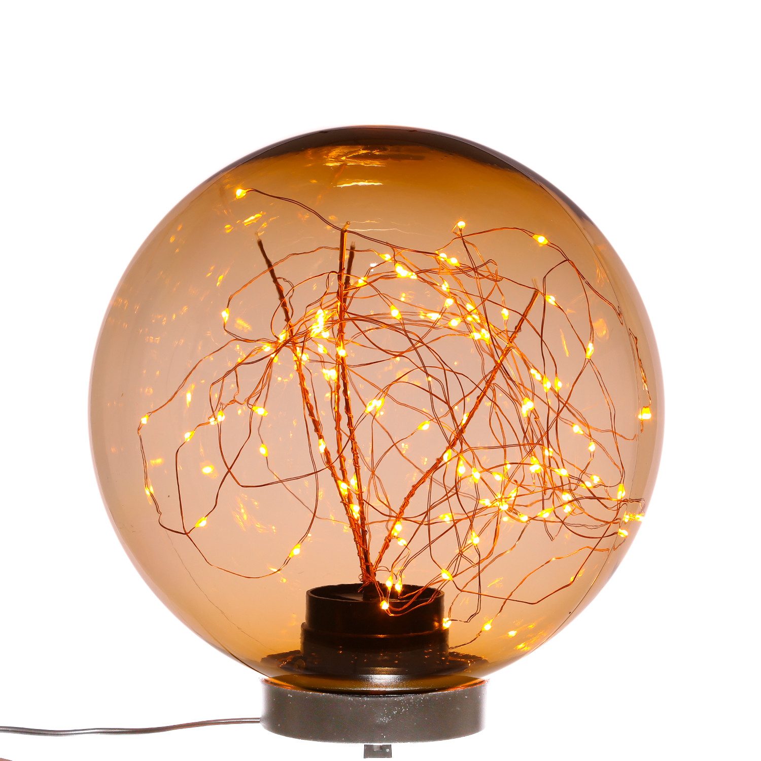 MARELIDA LED Gartenleuchte LED Kugel Leuchte für Boden Weg Terrasse Garten Deko Beleuchtung 25cm, LED Classic, ultra-warmweiß / bernstein (1800K bis 2100K)