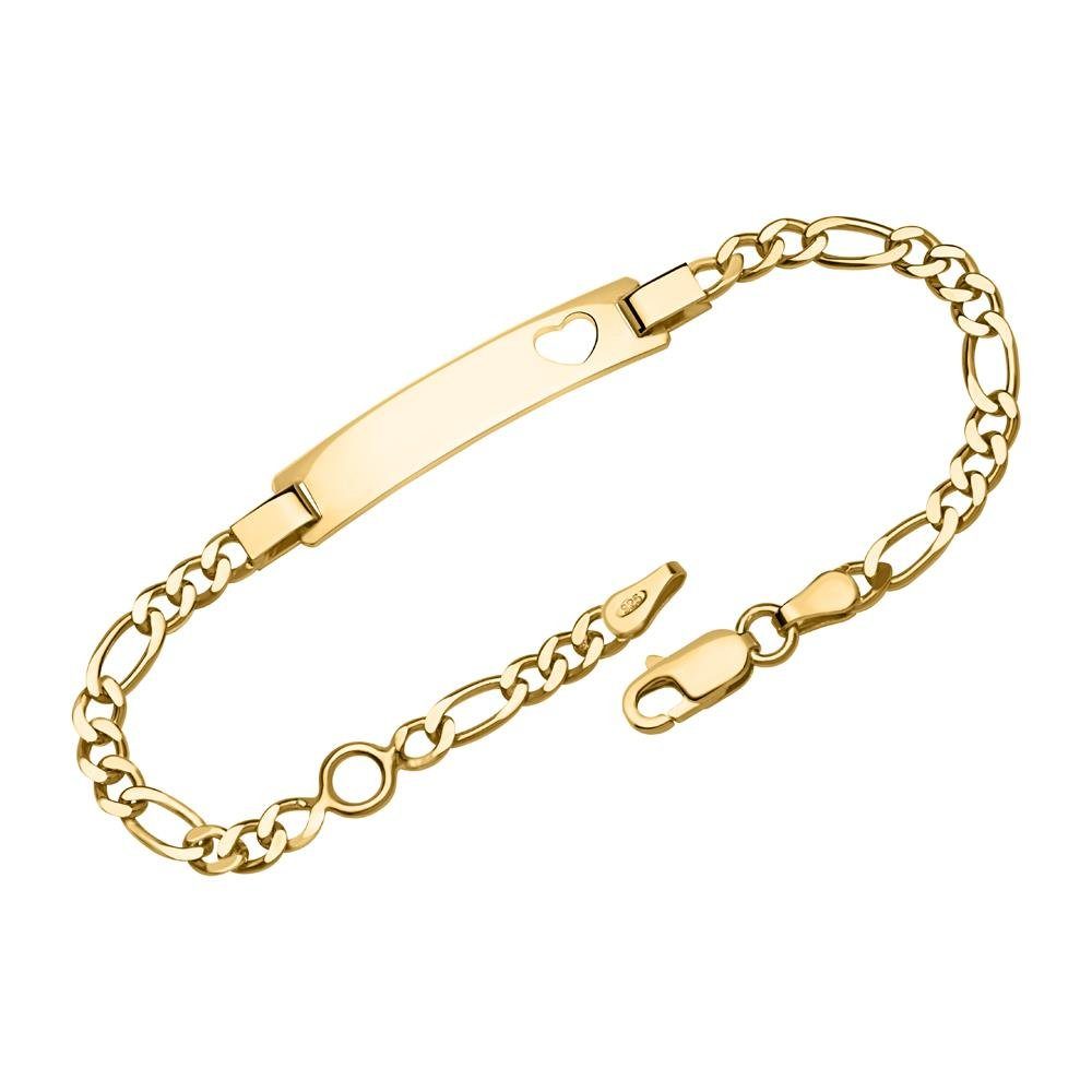 Unique Silberarmband Figaro Armband Silber vergoldet Länge wählbar (16-19cm) ID0035-H-G