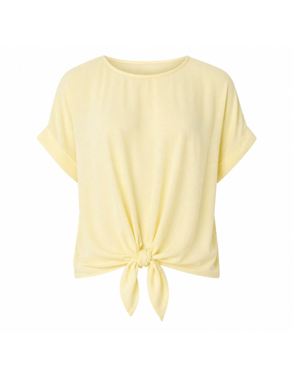 ITALY VIBES Kurzarmbluse - sommerliche Bluse - Blusenshirt Damen mit Knotendetail ONE SIZE / passend für Größe S - L