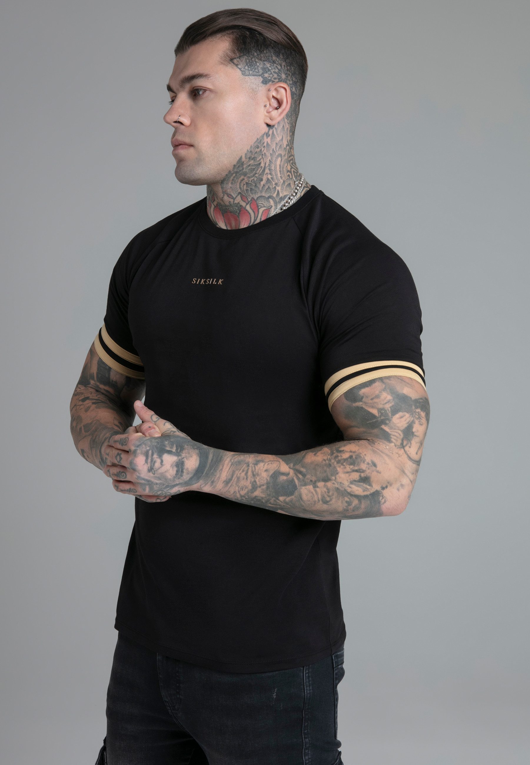 Siksilk T-Shirt SikSilk Herren Schwarzes Tournament T-Shirt günstig online kaufen