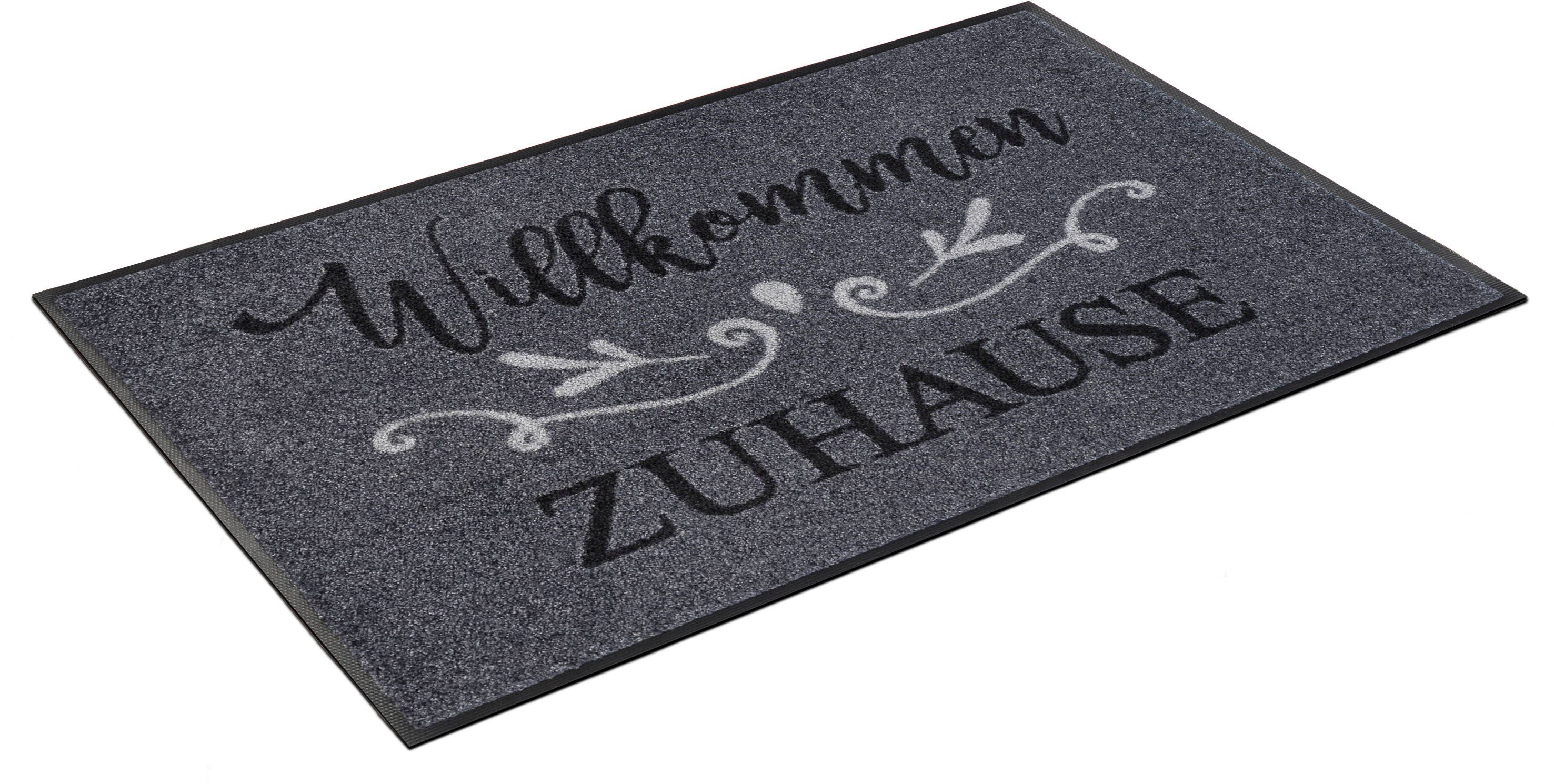 Fußmatte Willkommen Zuhause, wash+dry by Kleen-Tex, rechteckig, Höhe: 7 mm, Schmutzfangmatte, mit Spruch, In- und Outdoor geeignet, waschbar | Fußmatten