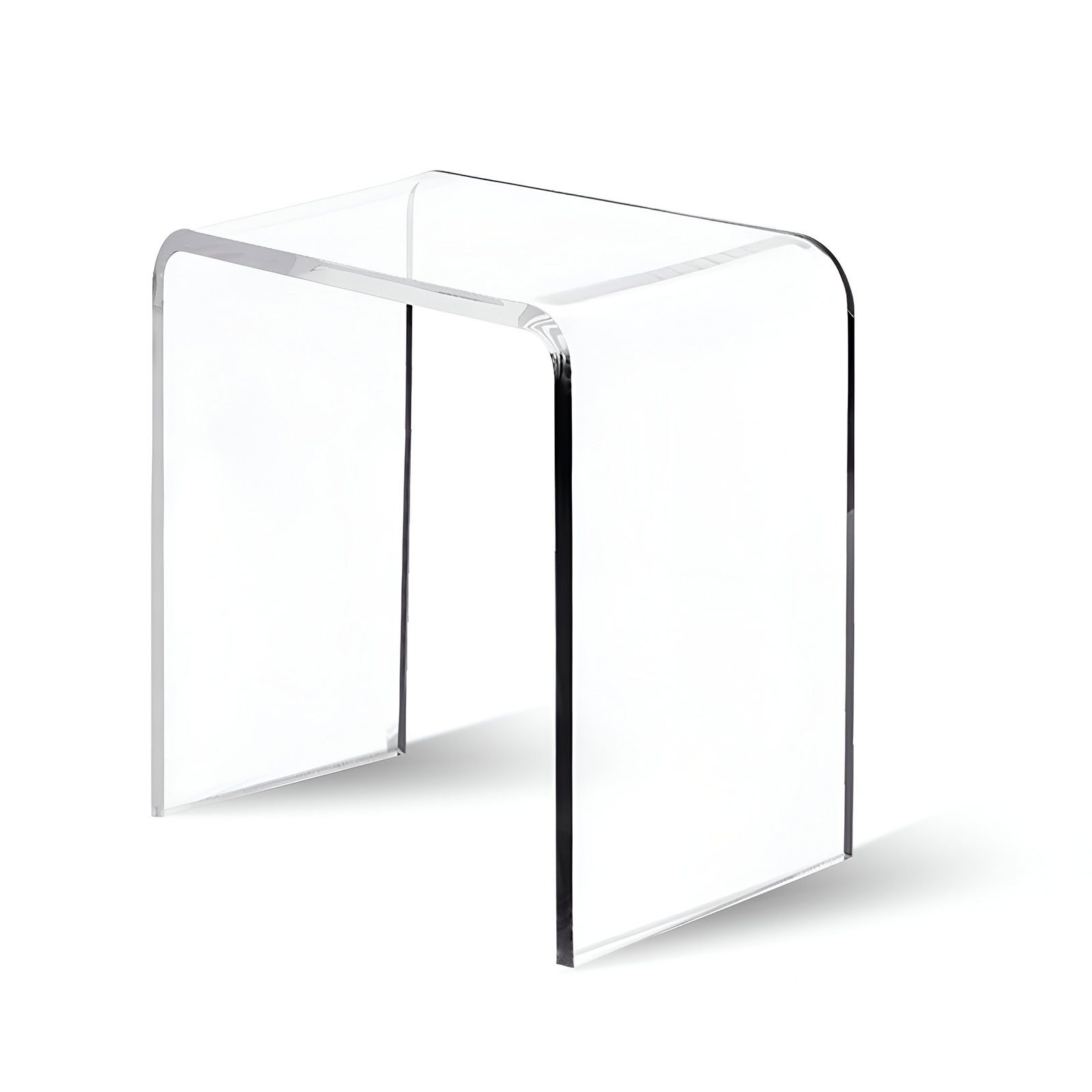 TWSOUL Dusch- und Badhocker Duschhocker Fußhocker Acryl, 42*40*29cm, 12mm dick, Beistelltisch, belastbar bis 113 kg, rutsch- und standfest, Couchtisch, Nachttisch, Regal