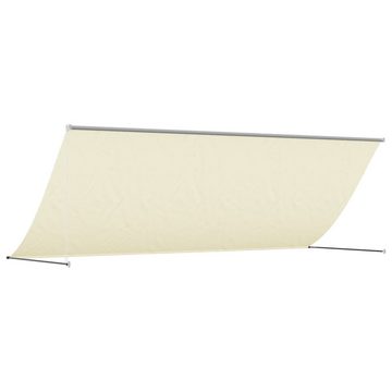 vidaXL Markise Markise Einziehbar Creme 350x150 cm Stoff und Stahl Manuelle Fensterbe