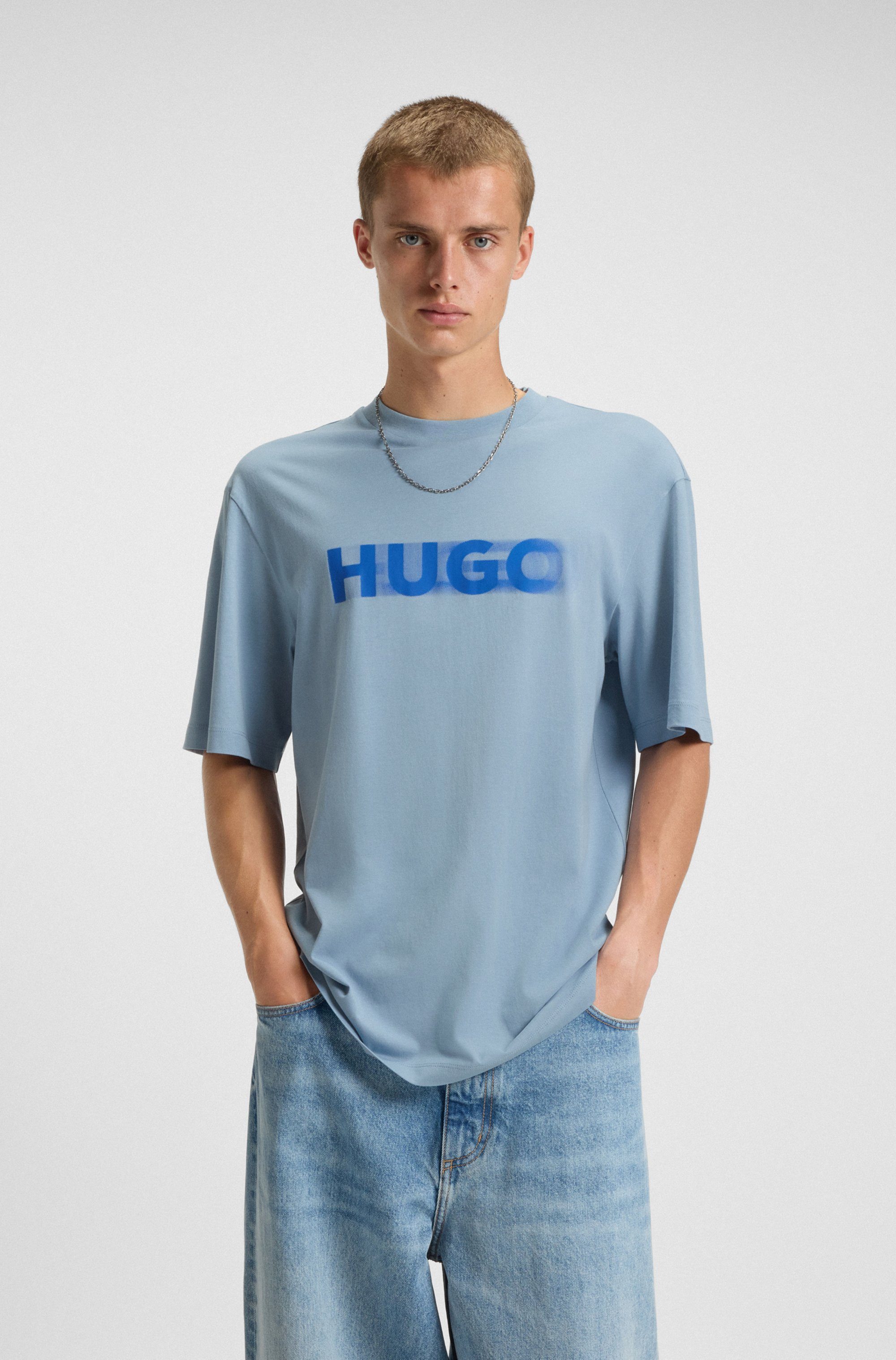 HUGO Blue T-Shirt Nalax mit Logo-Druck günstig online kaufen