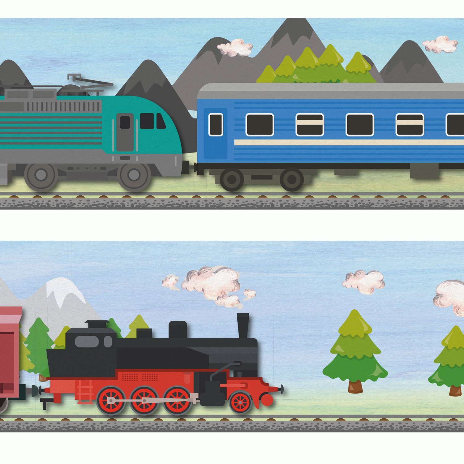 Sunnywall Bordüre Eisenbahn Zug (Bordüre - günstig online kaufen