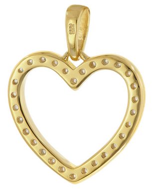 trendor Kette mit Anhänger Schmuck-Anhänger Herz Gold 333/8K mit vergoldeter Silberkette