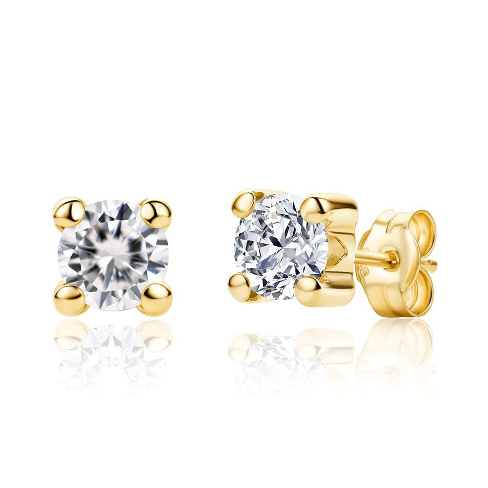 Miore Paar Ohrstecker MA9159YE Damen Ohrstecker mit weißem Zirkonia aus Echtgold, 9 Kt. 375 Gelbgold