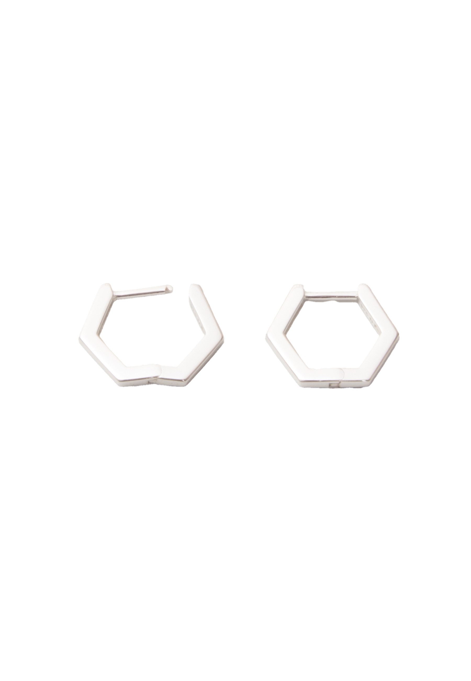 fejn jewelry Paar Creolen Hexagon Huggie, nachhaltiger Echtschmuck