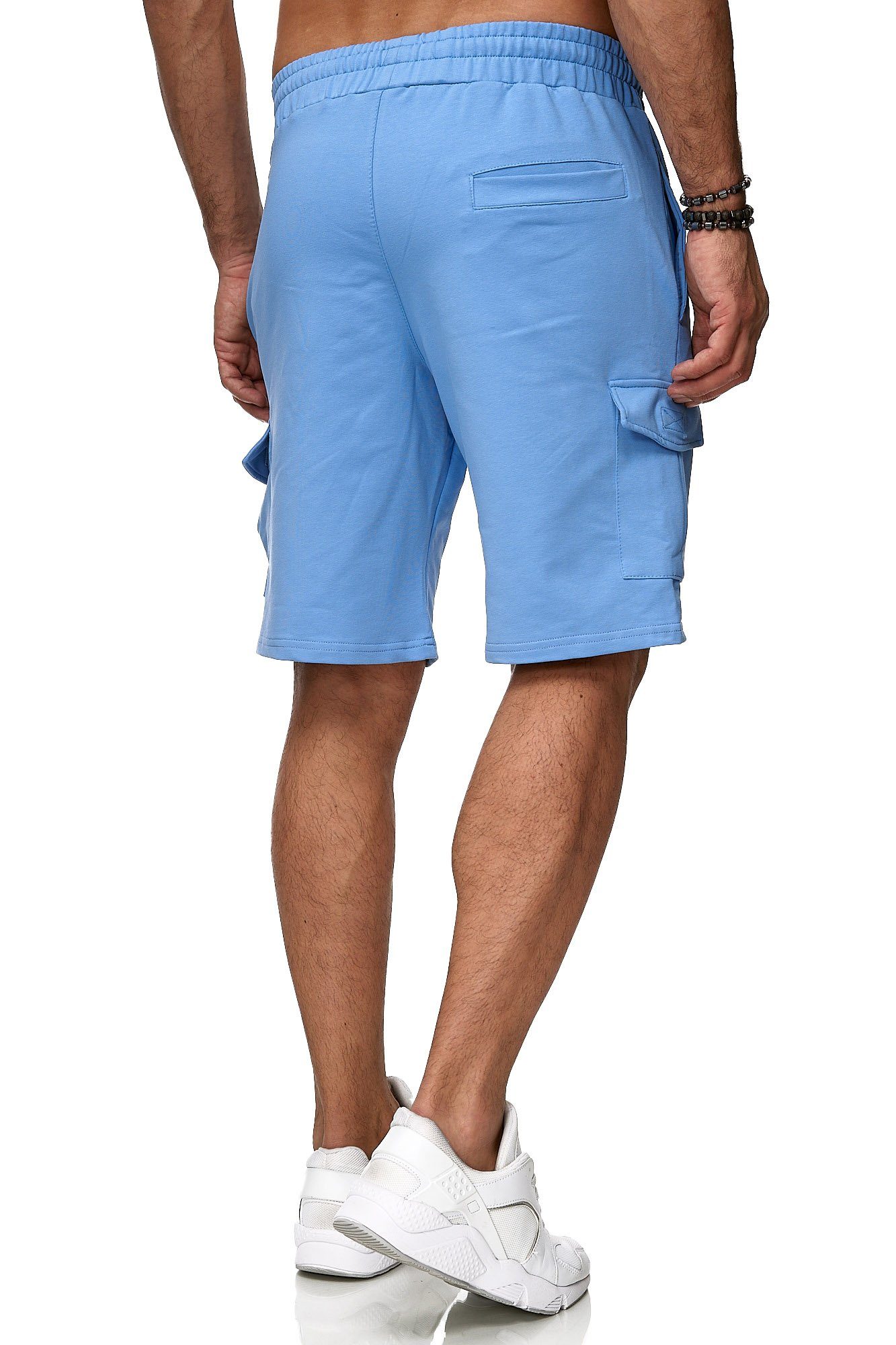 Bermuda Sport-Hose mit Cargo Sweatshorts Shorts Jogginghose Herren Reslad Hose Cargo-Taschen Reslad Sweatshorts Jogginghose Kurze (1-tlg) hellblau