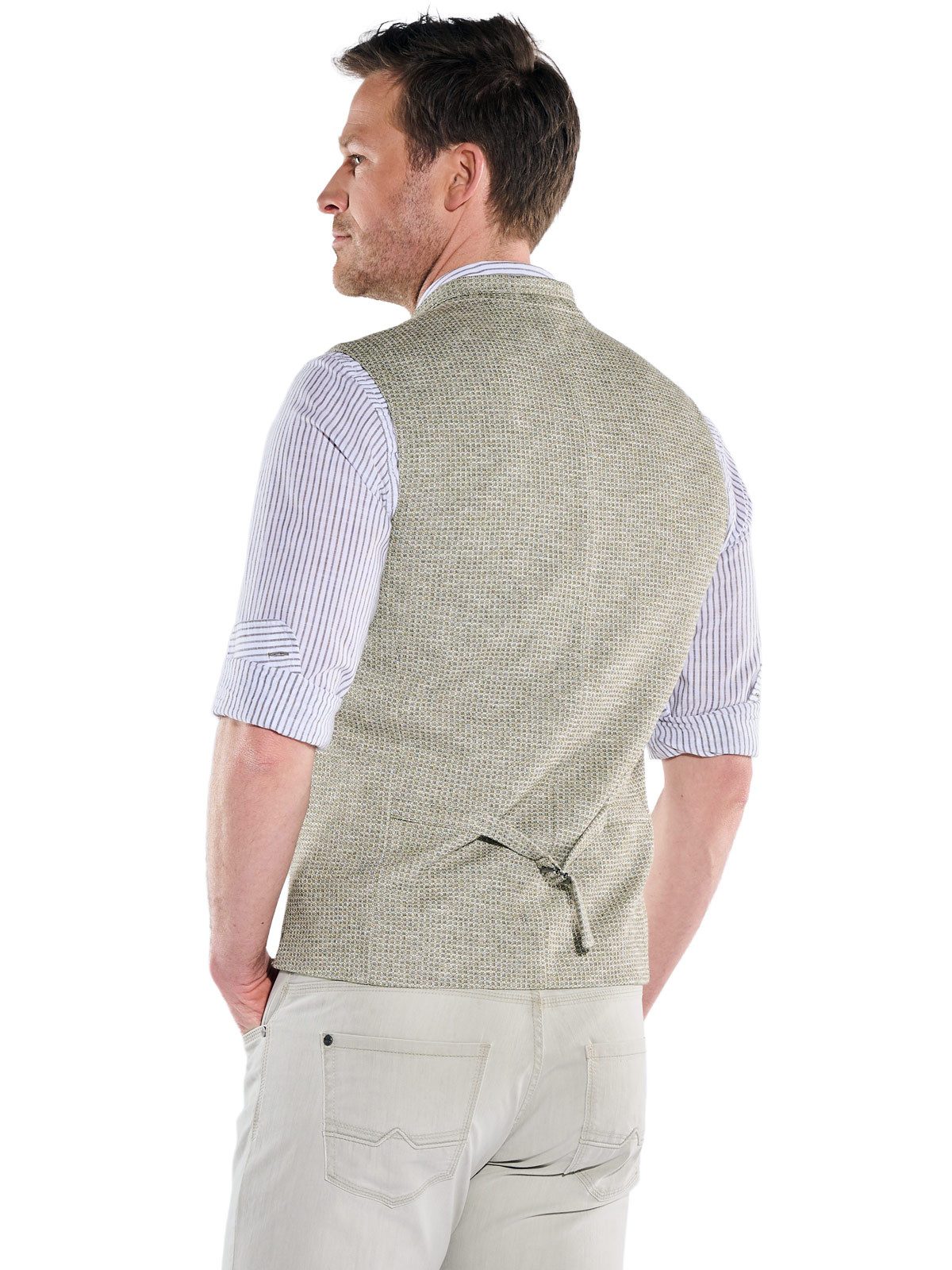 Engbers Anzugweste Herren Sakko-Weste in Waffel-Optik made in Europe, Khaki