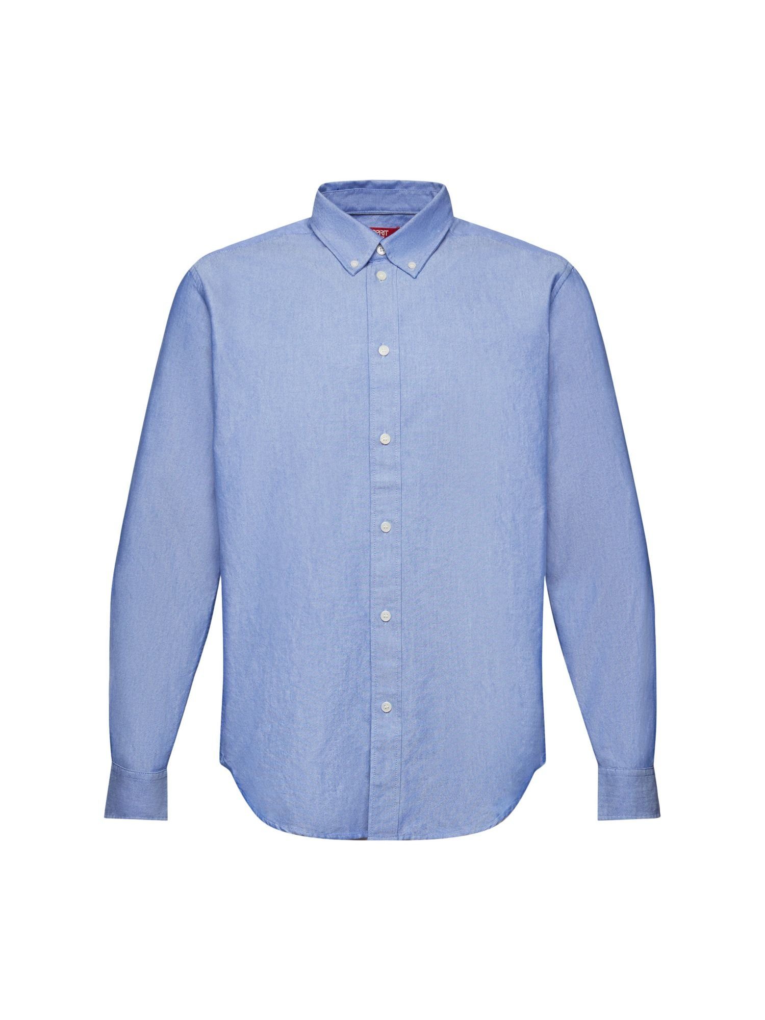 Esprit Button-Down-Hemd Langarmhemd BRIGHT aus BLUE Baumwollpopeline