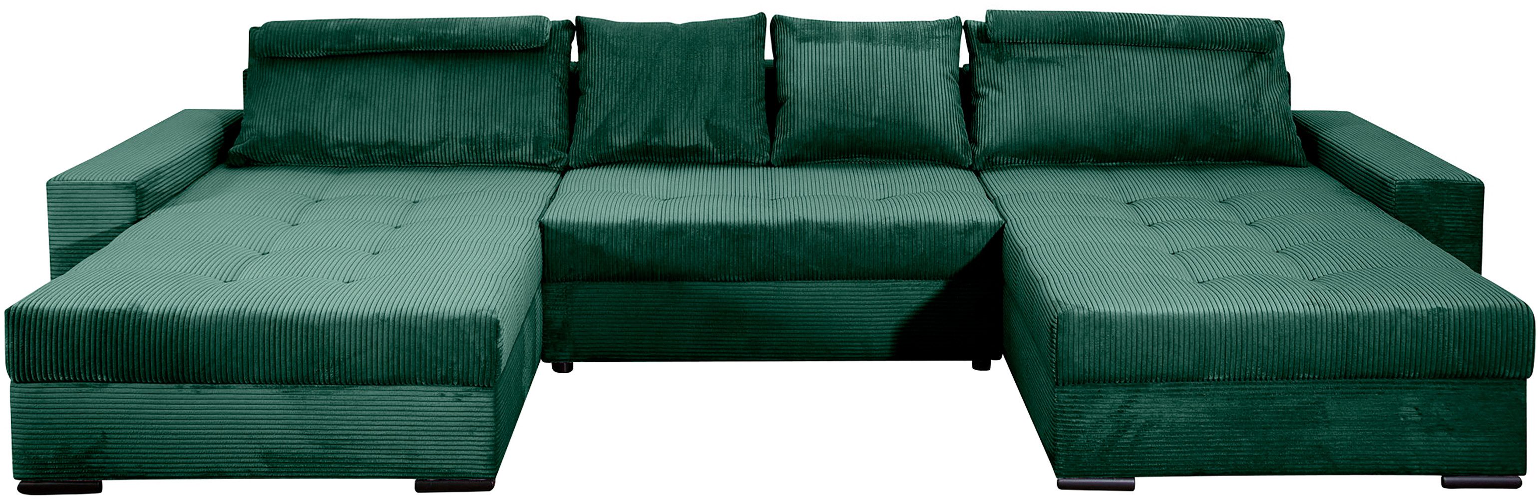 COLLECTION AB Wohnlandschaft Josy XXXL-Relax U-Form, B: 352 cm, Schlaffunktion, Bettkasten & 2 Nackenkissen, Federkern – Bild 2 von 5