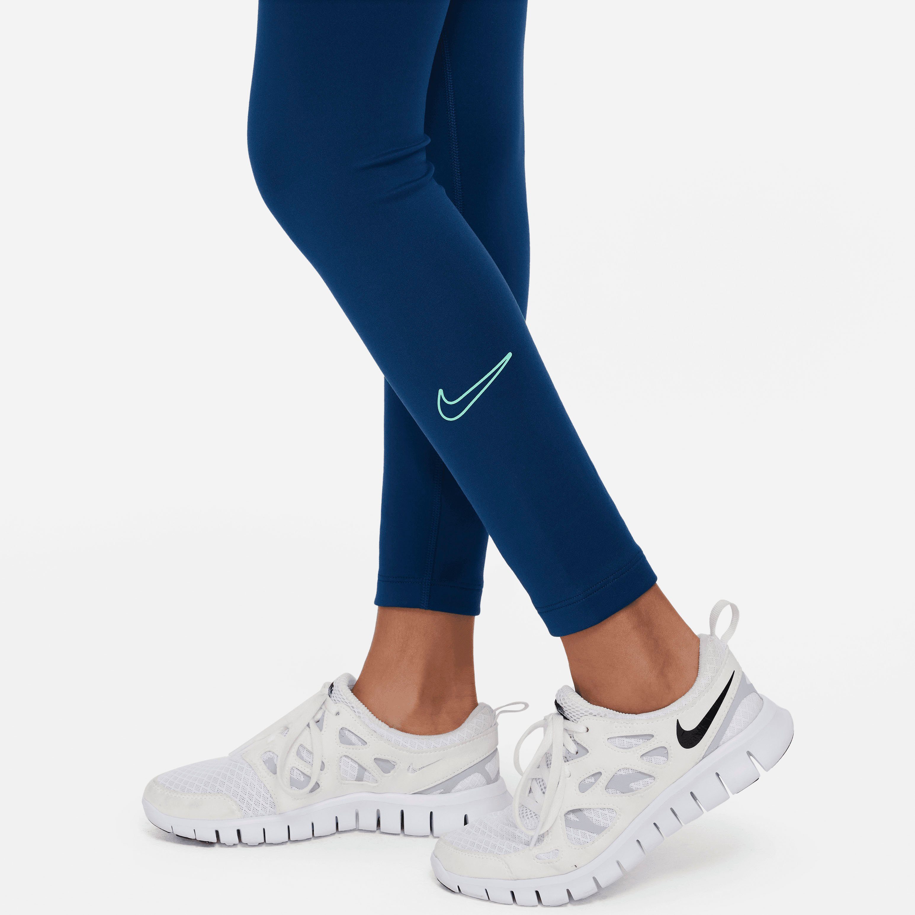 Nike Trainingstights Therma-FIT One GLOW (Girls) BLUE/GREEN VALERIAN Big Leggings Kids'