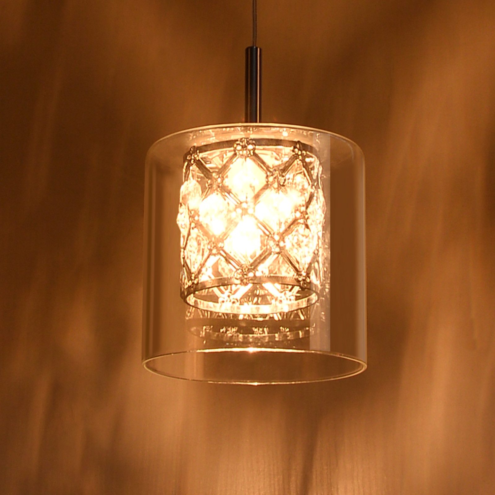 Nettlife Pendelleuchte Esszimmer Kristall Glas G9 Modern Hängeleuchte 120CM, Höhenverstellbar, LED wechselbar, Esstischlampe für Schlafzimmer Esszimmer Bar – Bild 5 von 5