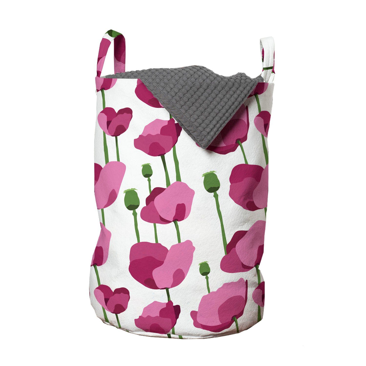 Abakuhaus Wäschesäckchen Wäschekorb mit Griffen Kordelzugverschluss für Waschsalons, Blume Empfindliche Frühlings-Blumenkunst