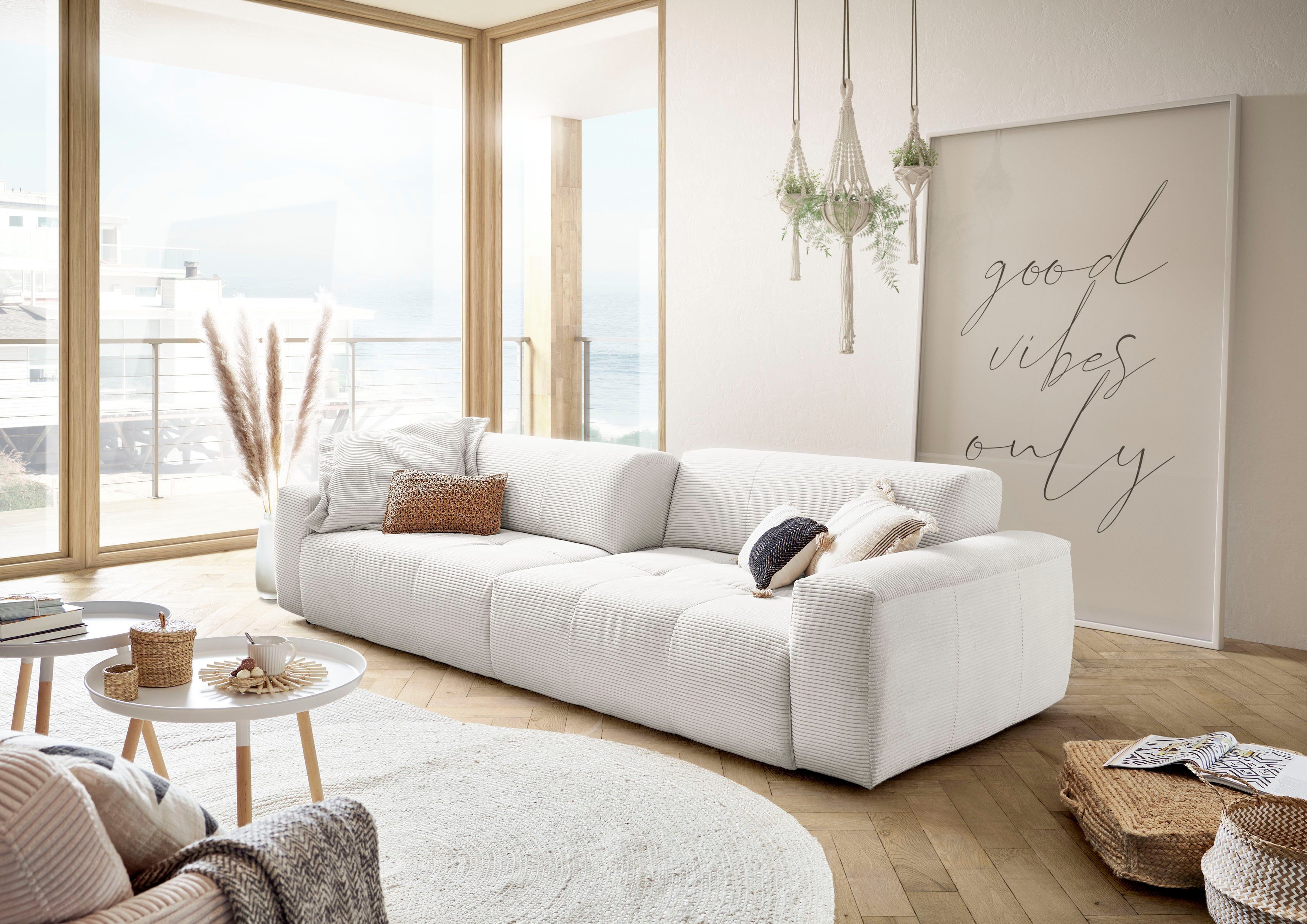 3C Candy Big-Sofa Yoshy Mega Sofa mit Komfortfunktionen, modern und bequem, Zwei Sitztiefen durch verstellbare Rückenlehne, Bezug in Cord