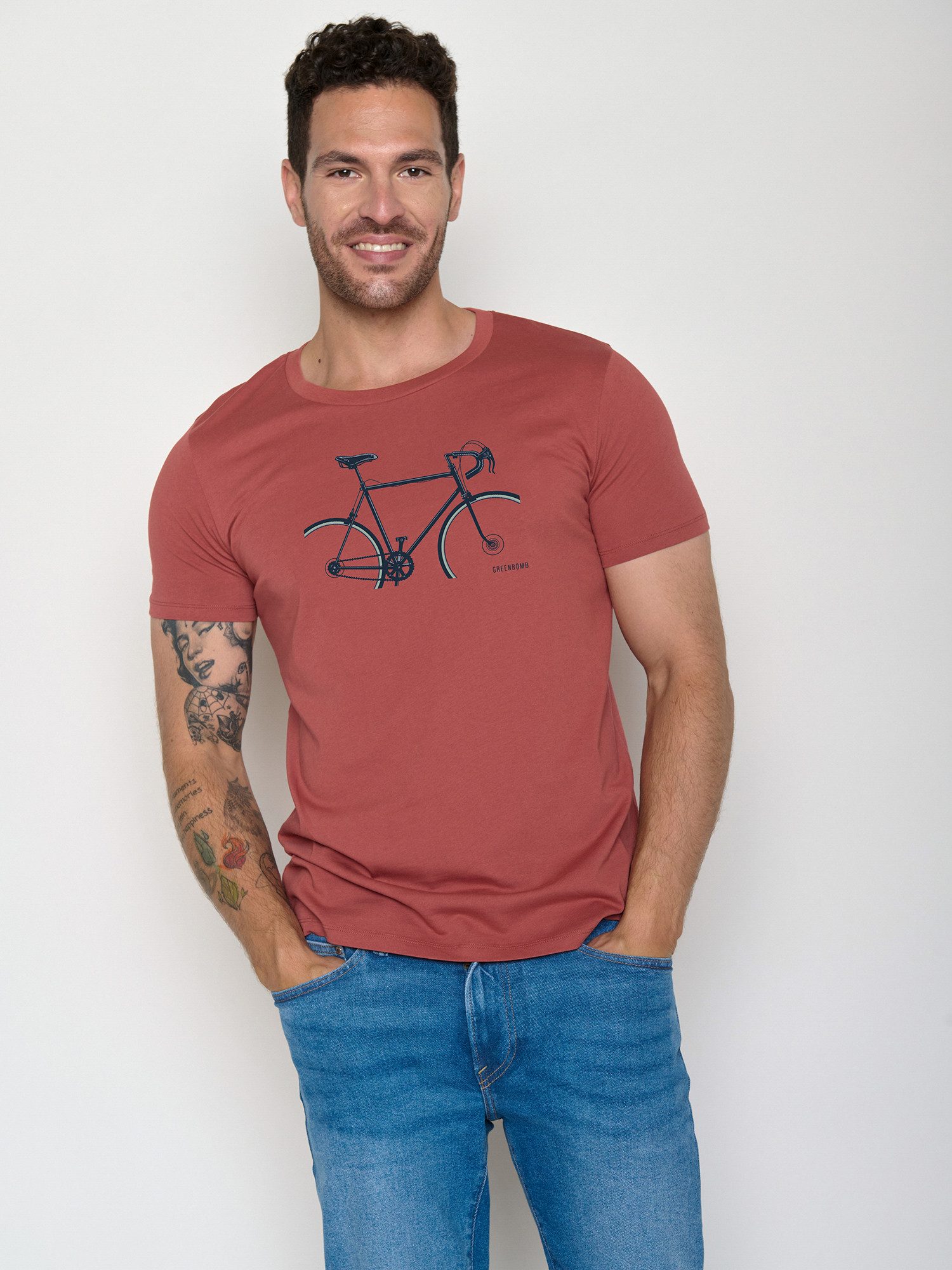 GreenBomb T-Shirt Guide Bike Crop (1-tlg., 1) klassischer Schnitt, tailliert, Rundhalsausschnitt, Bio-Baumwolle