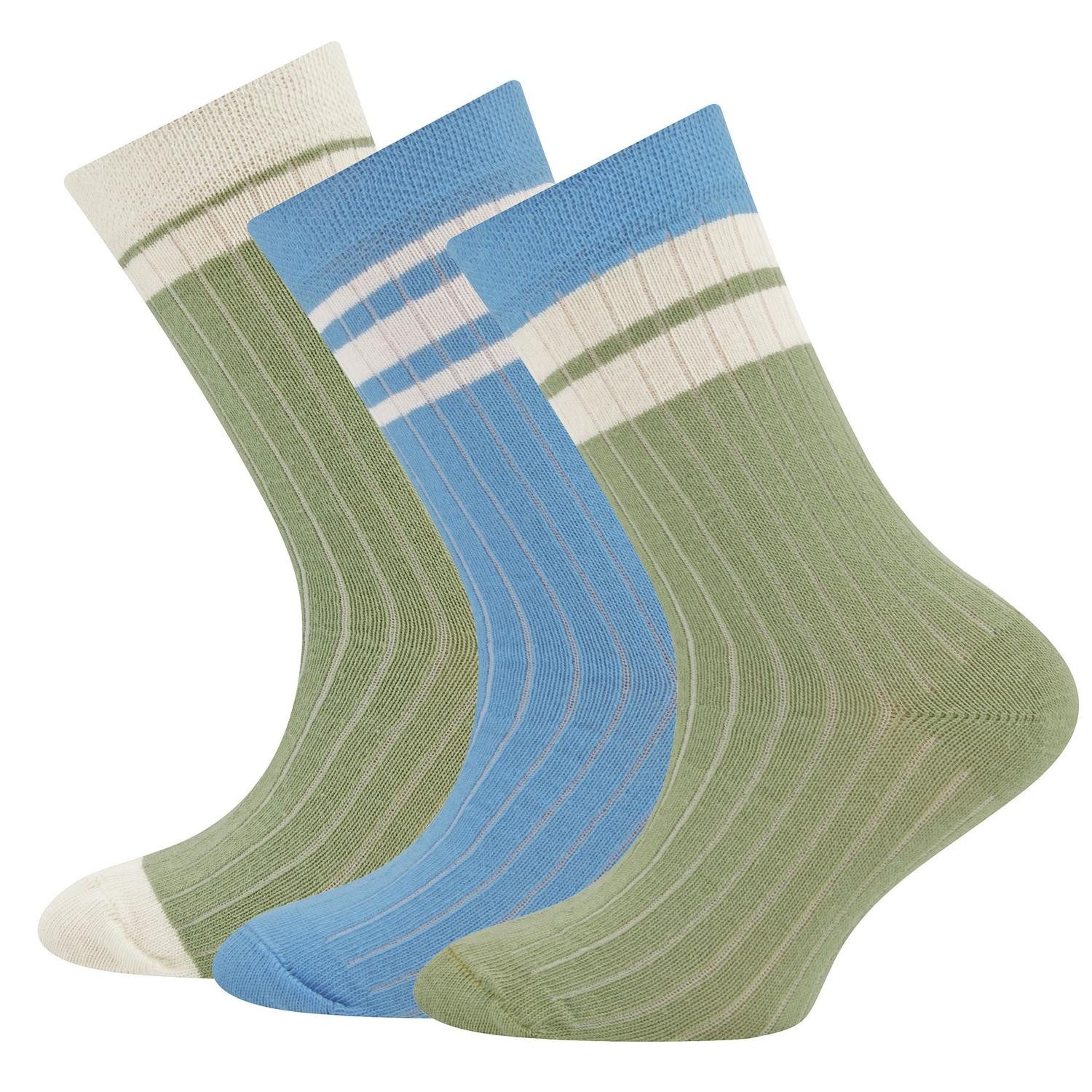 Socken Socken 3er Pack Rippe/Ringel