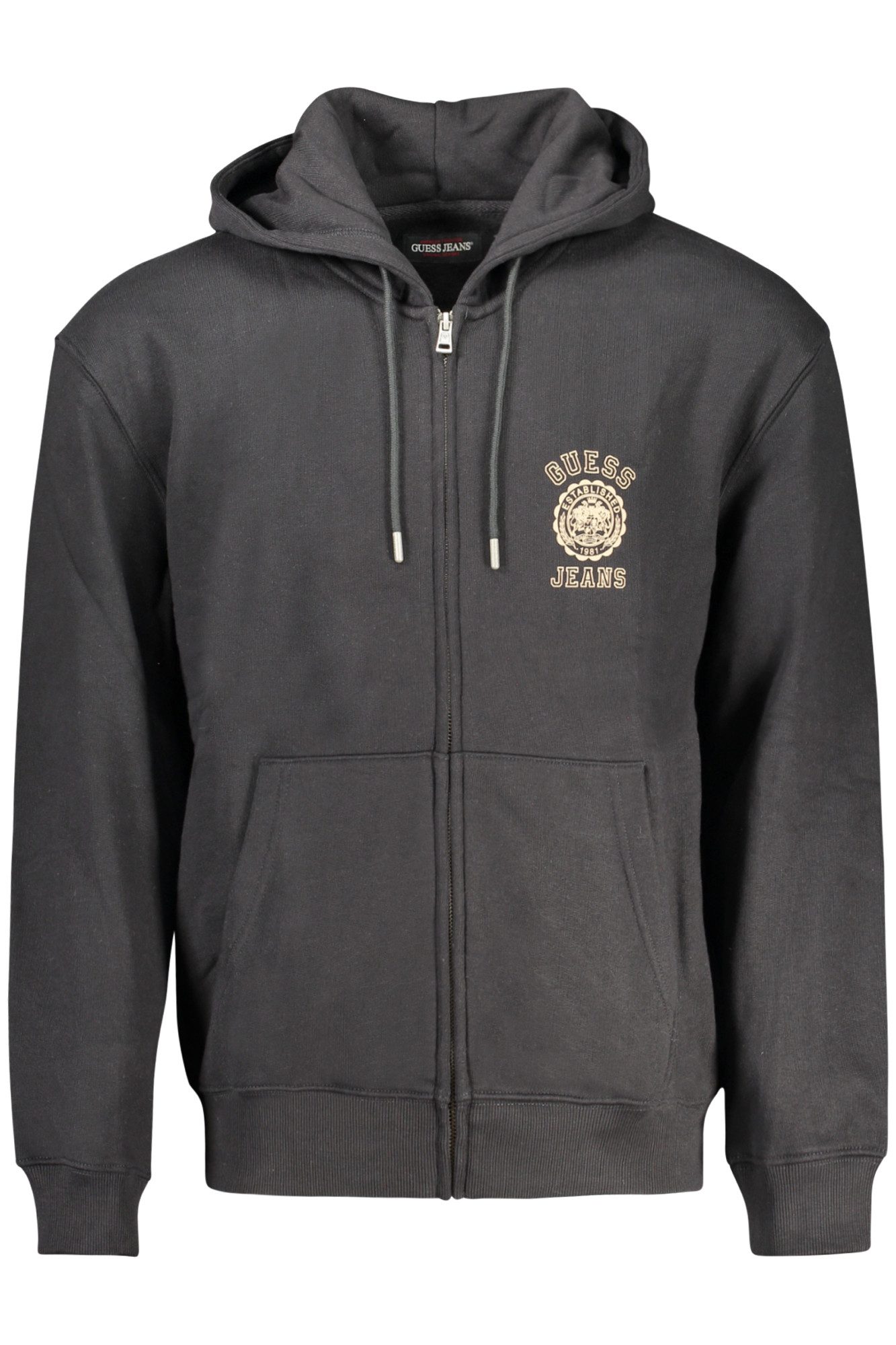 GUESS JEANS Sweatshirt Schwarzes Herren-Sweatshirt mit Reißverschluss und