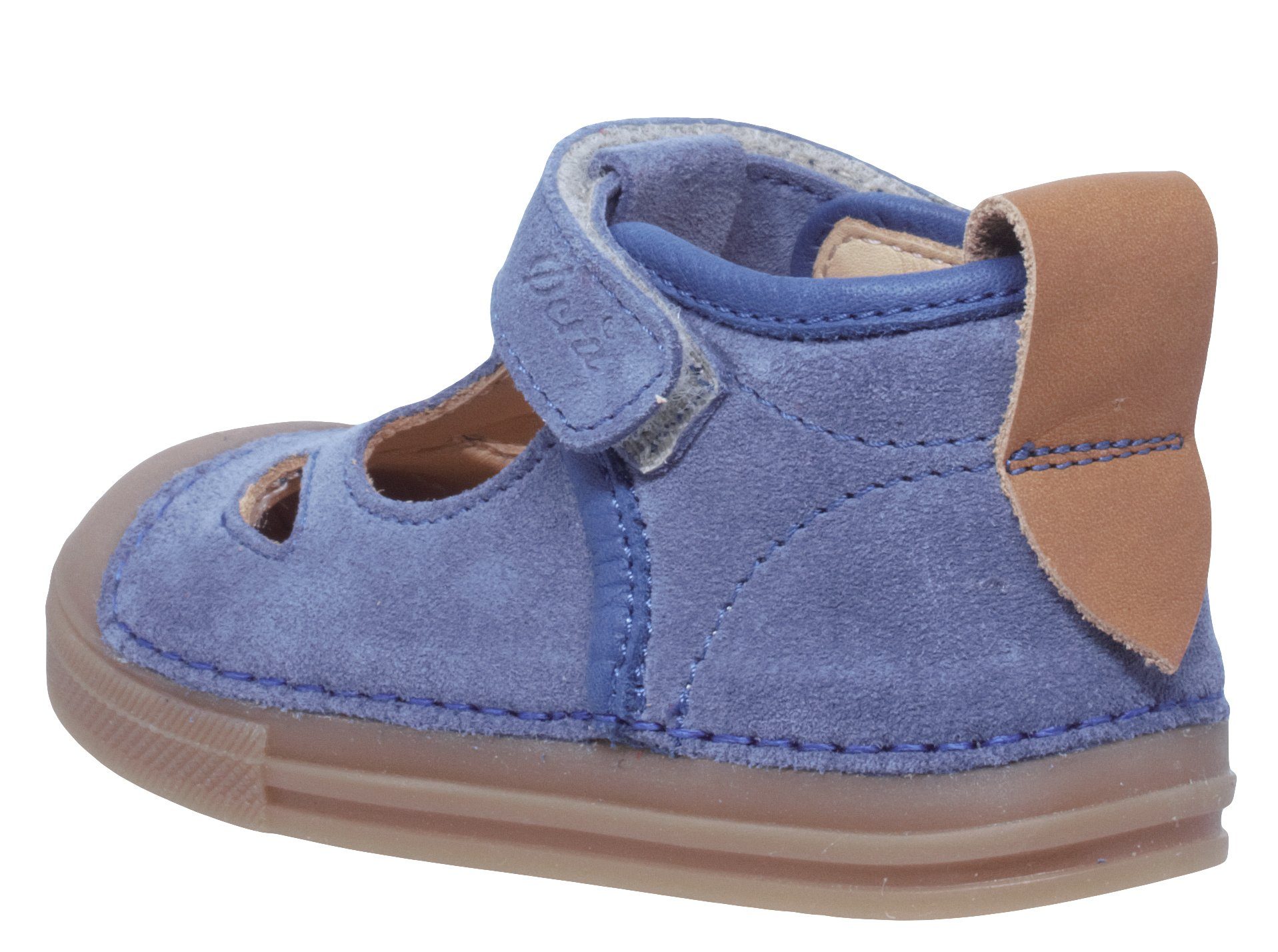 Ocra Lauflernschuhe von Klett Sandalette 622 Leder Ocra Blau Baby Sandalen