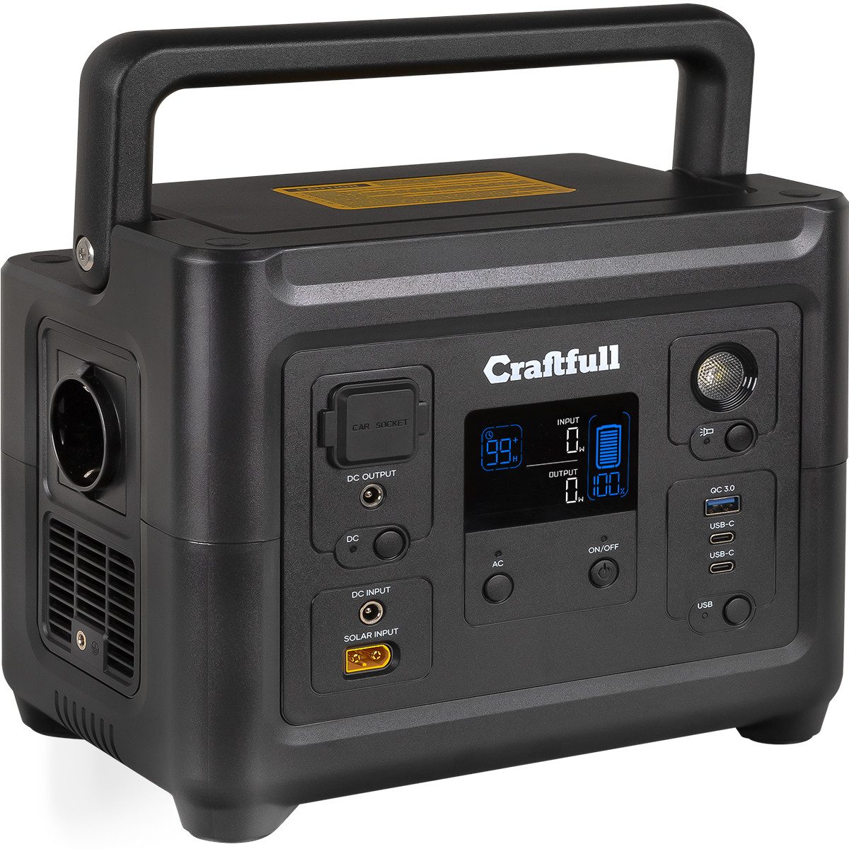 Craftfull Powerstation Schnelllade-Powerstation Fast Charge PS500 Powerstation 3 Jahre Garantie - Stromerzeuger - Powerbank - Stromgenerator  18000 mAh (230 V, 1 St), Tragbarer Akku - mobile Stromversorgung - Camping Generator