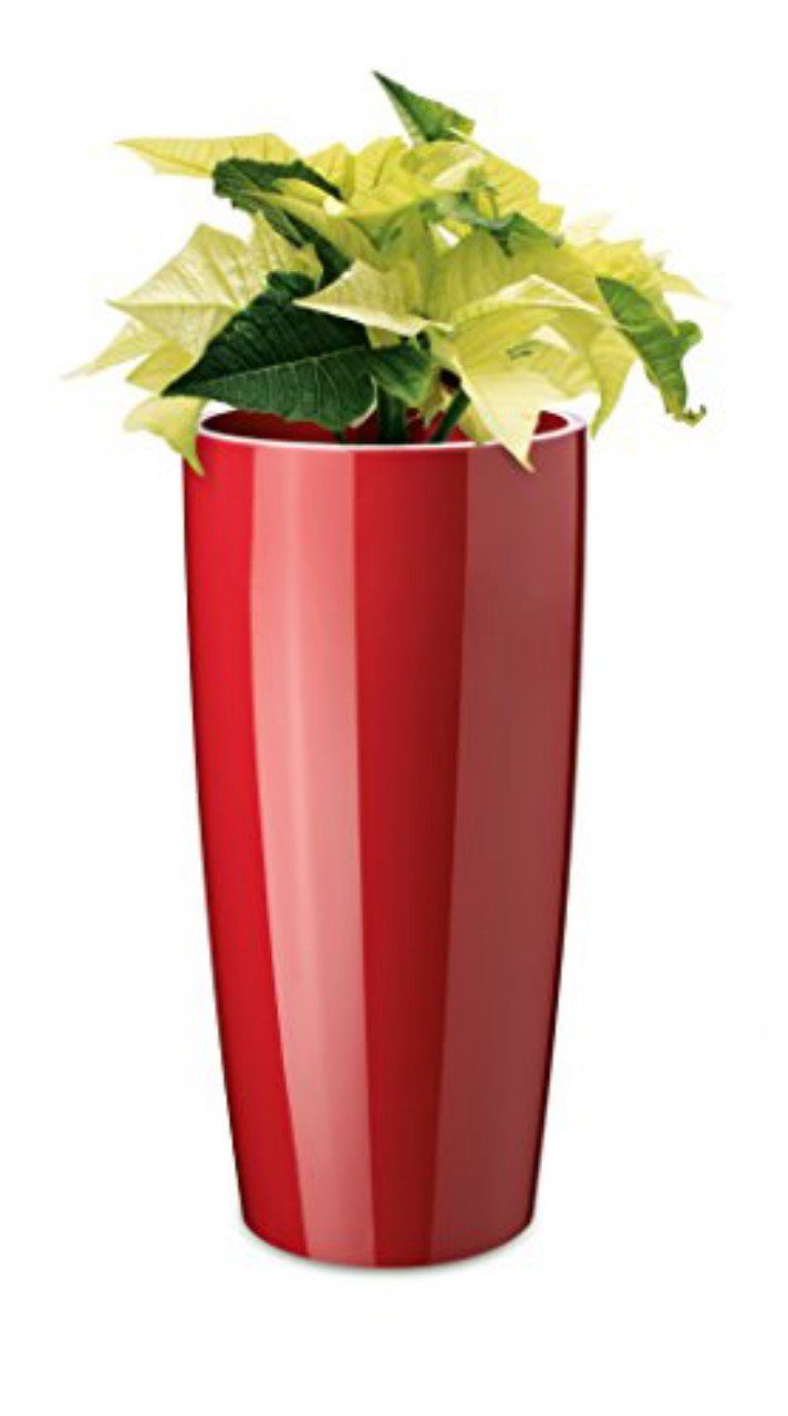 mit e. hochglänzend, Blumentopf herausnehmbarem rund, Einsatz Floralo K. “Teramo” rot Pflanztopf