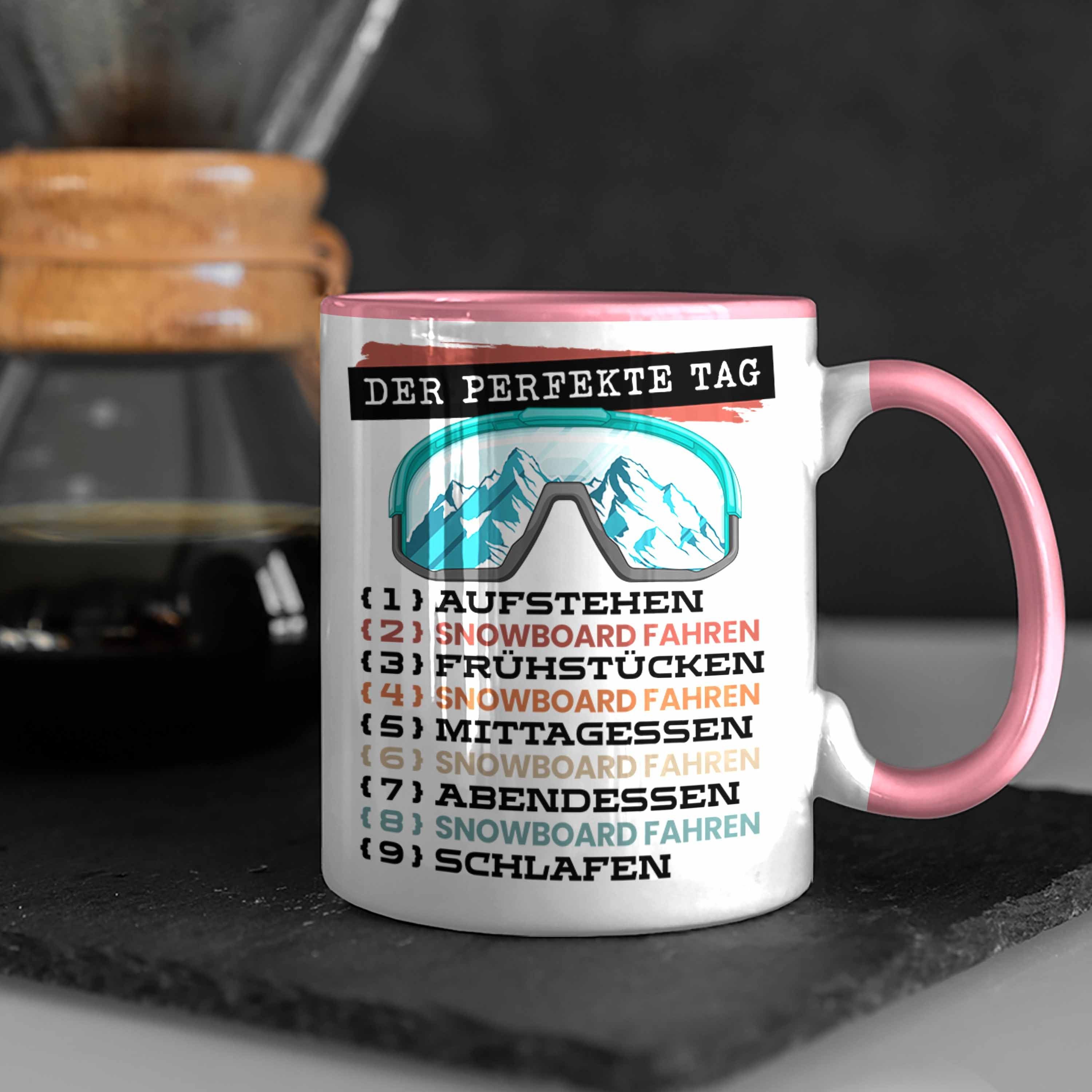 Trendation Tasse Trendation - Tasse Tag Becher Rosa Geschenk Snowboard Perfekte Snowboar Der